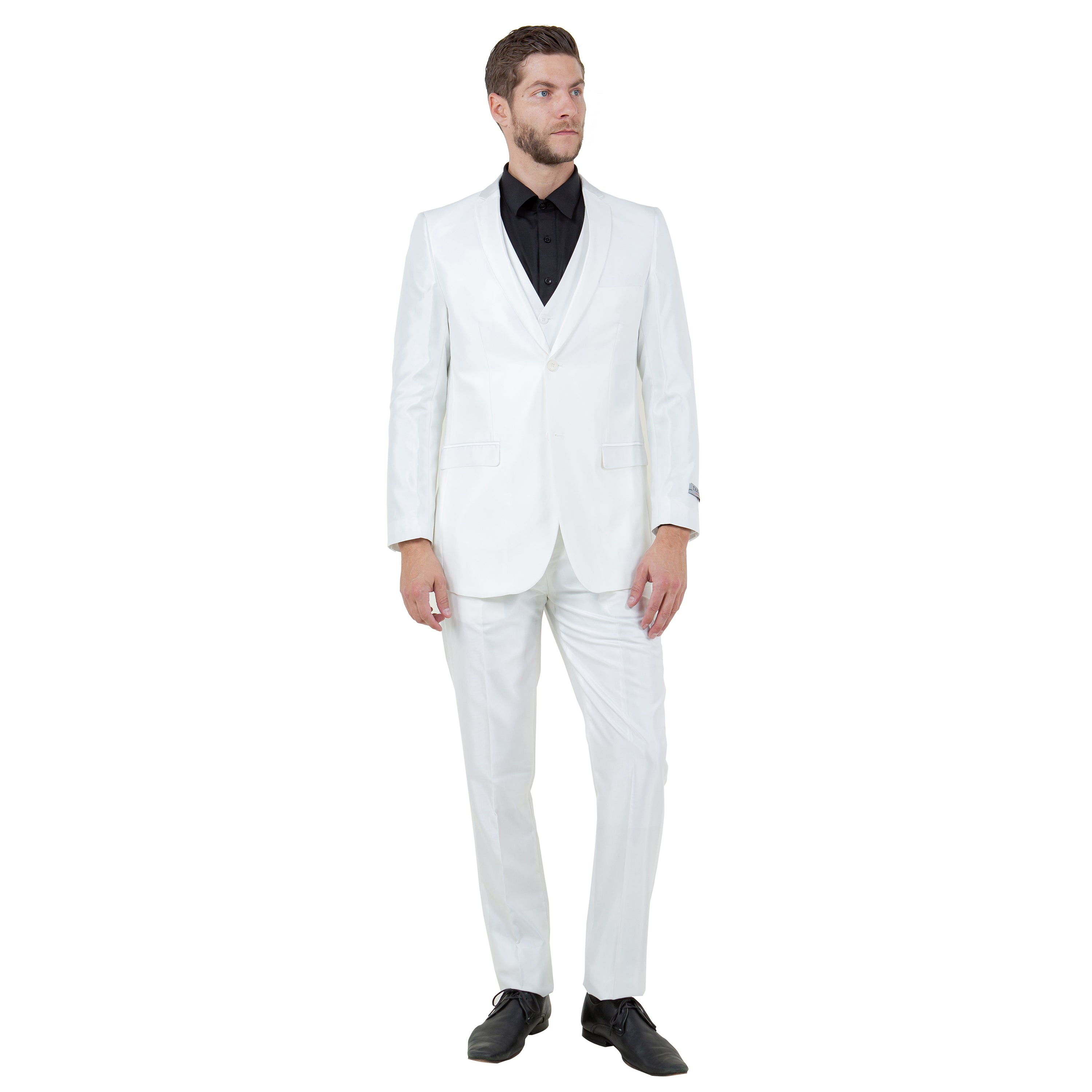 Tazzio Mens-suit 3-PC Sharkskin Slim Fit