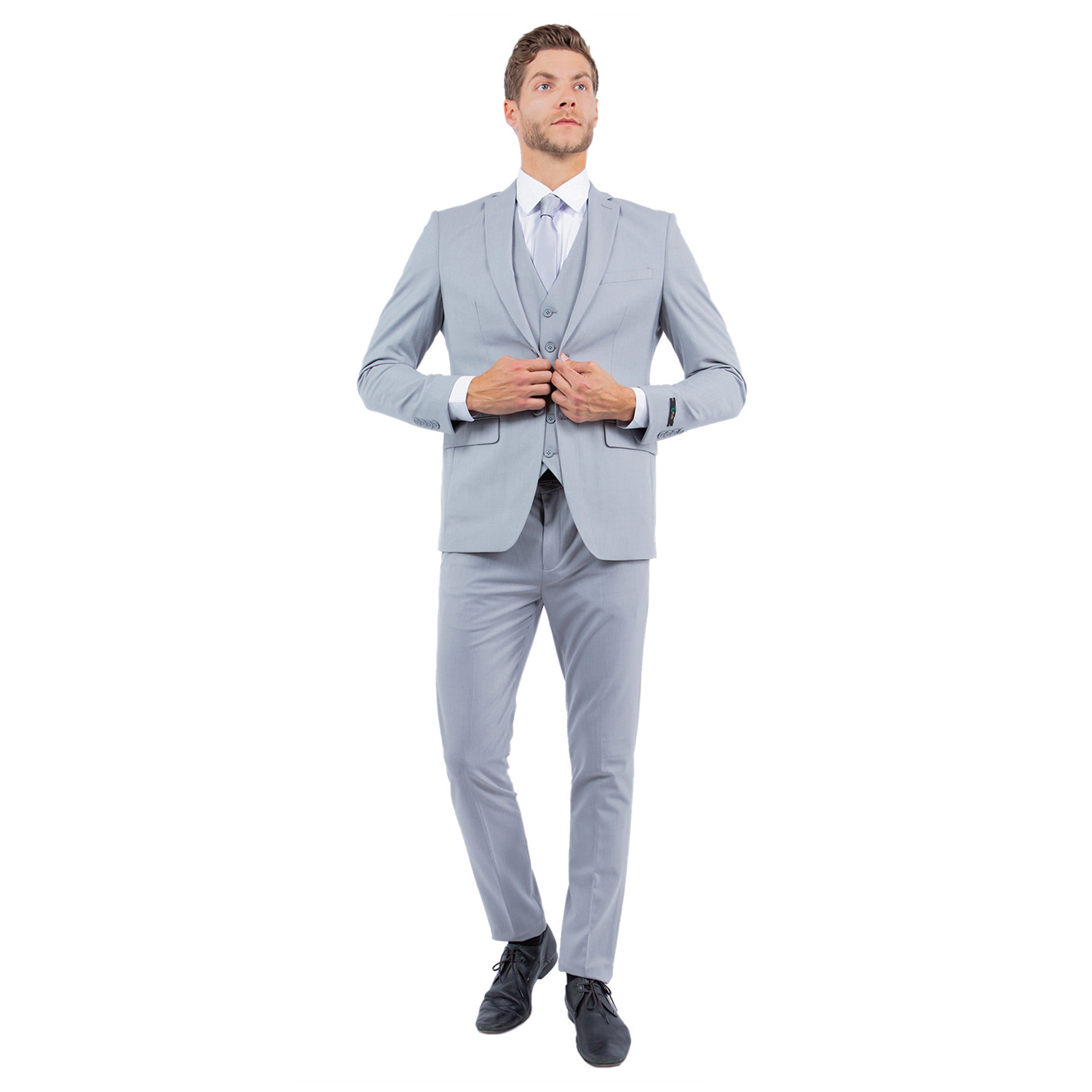 Men’s 3-Piece 4-Way Stretch Suit – Modern Fit with Ultimate Comfort | D&K Menswear