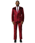 3 PC Solid Textured Peak Lapel Suit