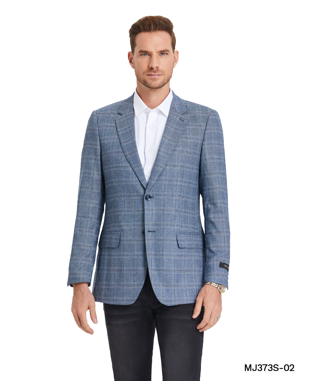 Men’s Plaid Slim-Fit Blazer with Notch Lapel – Modern Elegance &amp; Comfort | D&K Menswear