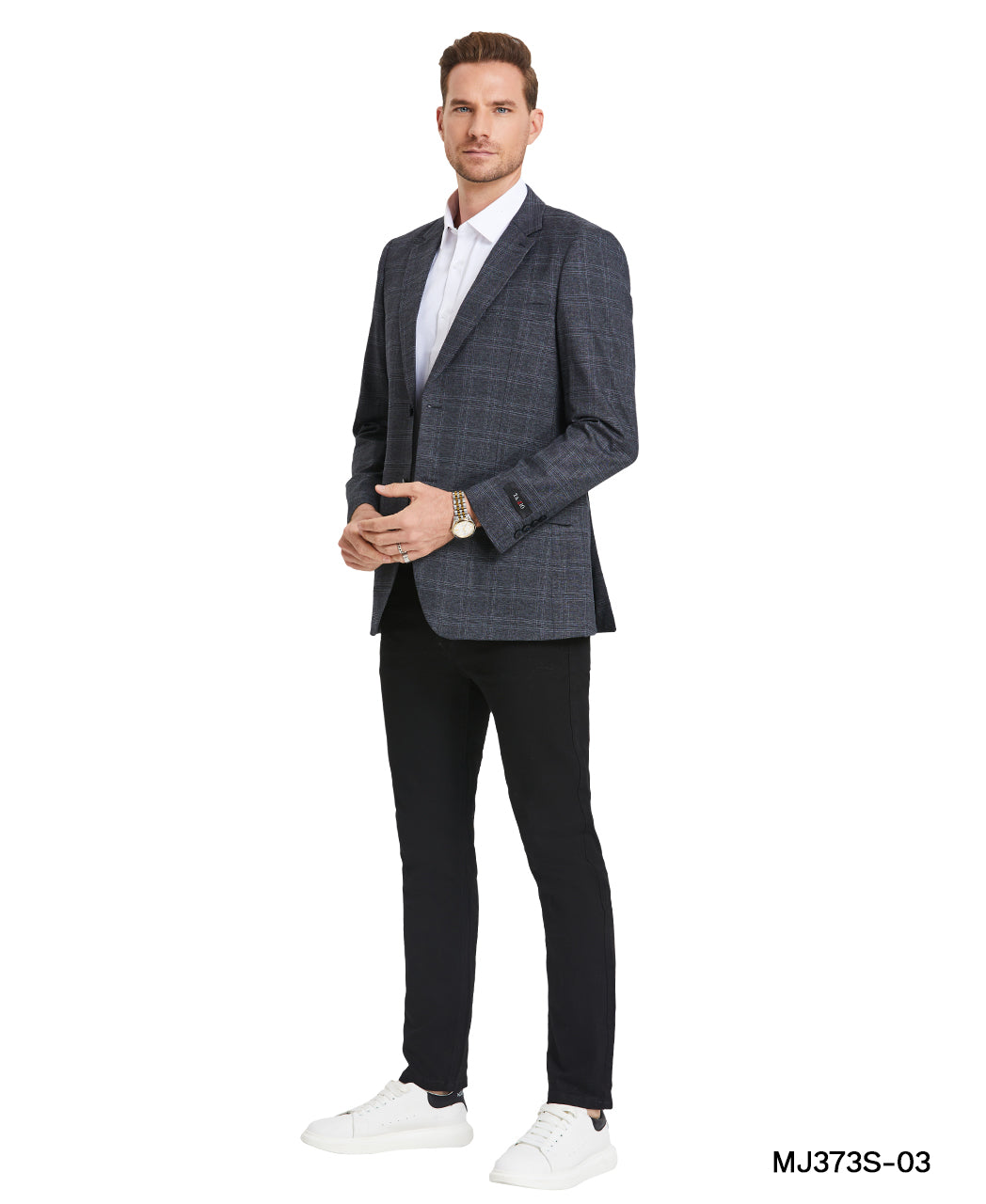 Men’s Plaid Slim-Fit Blazer with Notch Lapel – A Blend of Style &amp; Sophistication | D&K Menswear