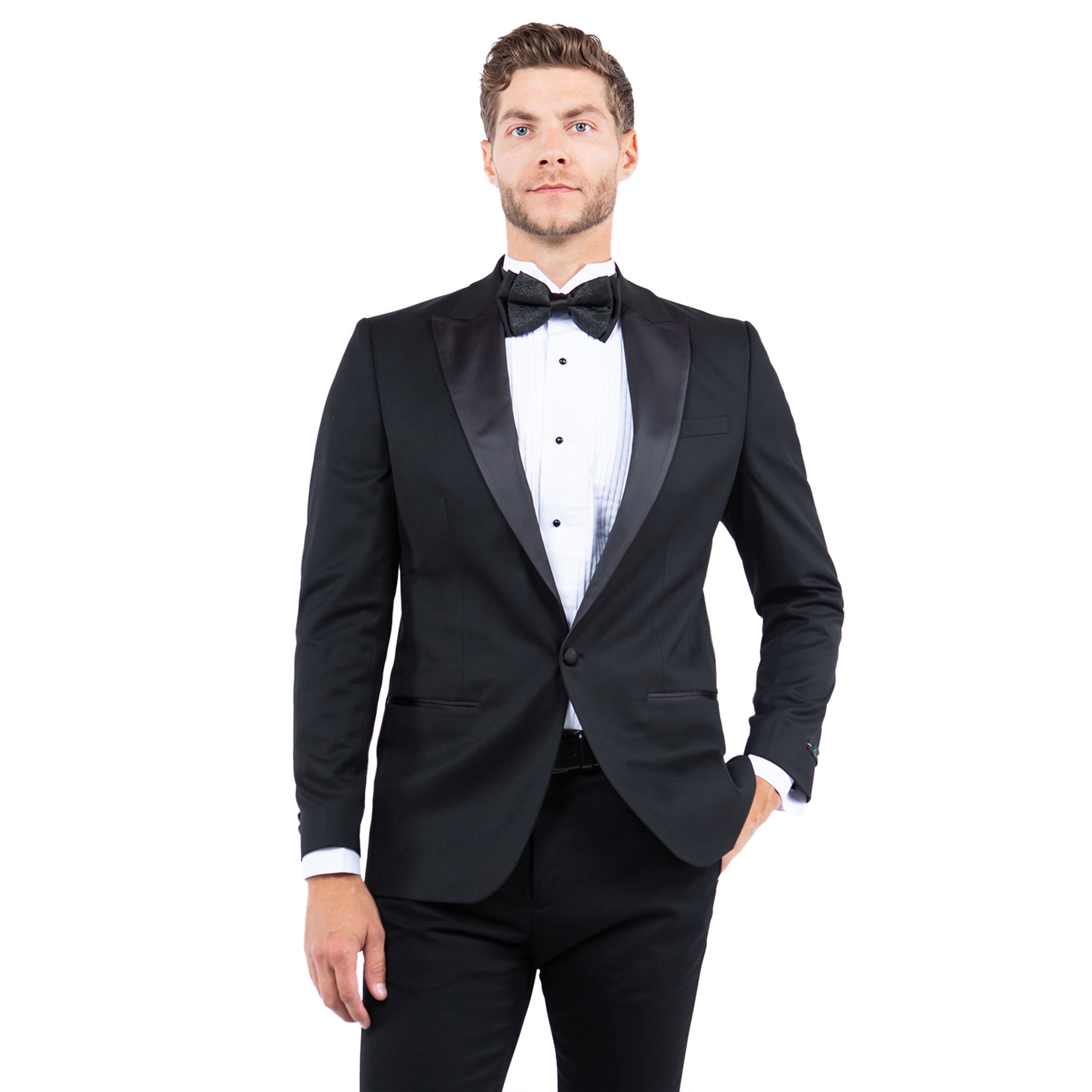 Men’s Tailored-Fit Tuxedo Jacket with Peak Lapel – Classic Sophistication for Formal Occasions | D&K Menswear