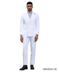 Men’s Suit, Stacy Adams Double-Breasted Suit, White Suit, Peak Lapel Suit, Business Attire, Formalwear, Wedding Suit, Special Occasion Suit, D&K Menswear Collection