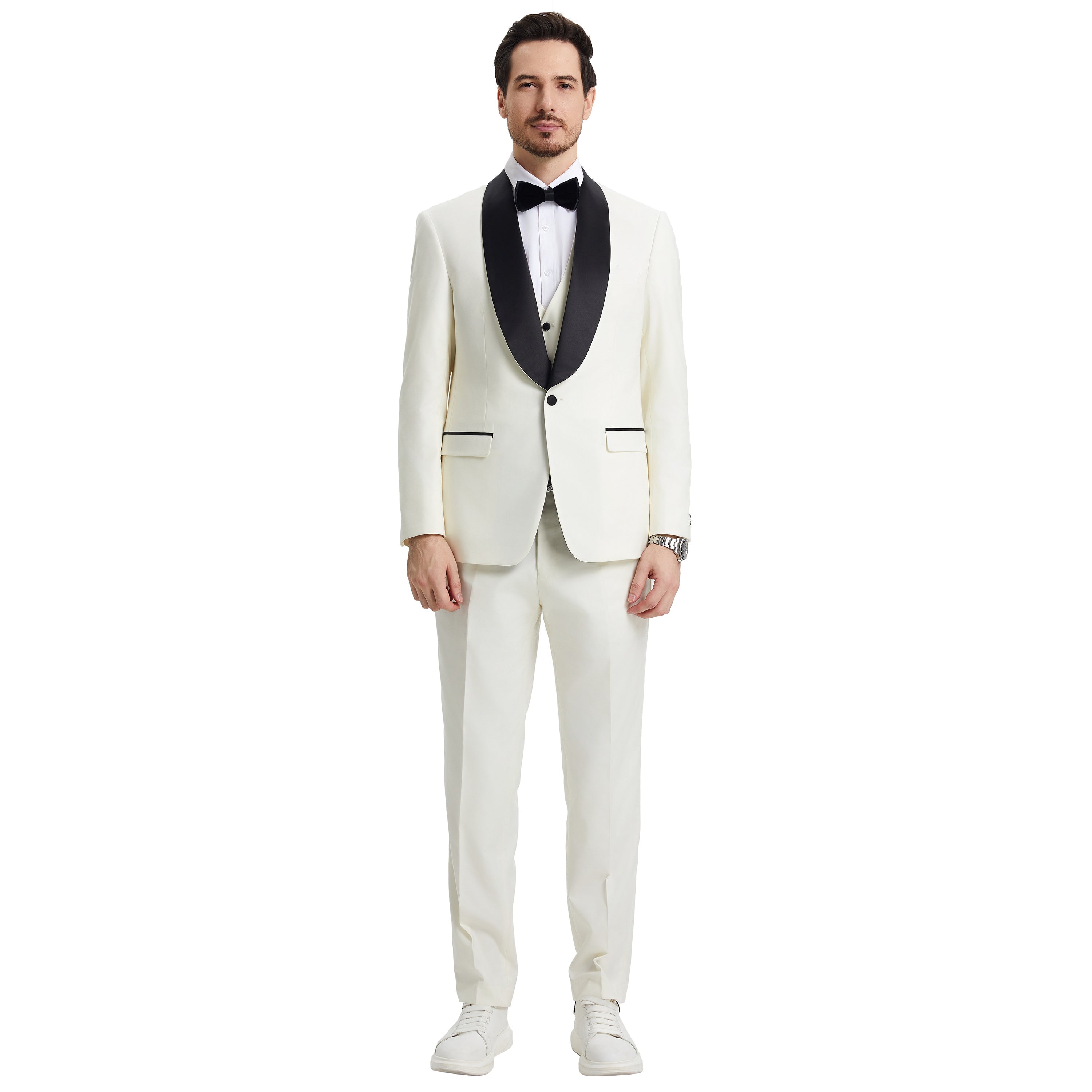 Men’s Tuxedo, Stacy Adams Suit, Hybrid Fit Tuxedo, Black-Tie Attire, Formalwear, Wedding Suit, D&K Menswear Collection