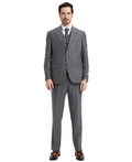 Men’s Suit, Stacy Adams Hybrid-Fit Suit, Tweed Suit, Grey Suit, Notch Lapel Suit, Business Attire, Formalwear, Wedding Suit, Special Occasion Suit, D&K Menswear Collection
