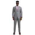 Men’s Suit, Stacy Adams 3-Piece Suit, Sharkskin Suit, Stone Grey Suit, Formalwear, Business Attire, Wedding Suit, D&K Menswear Collection