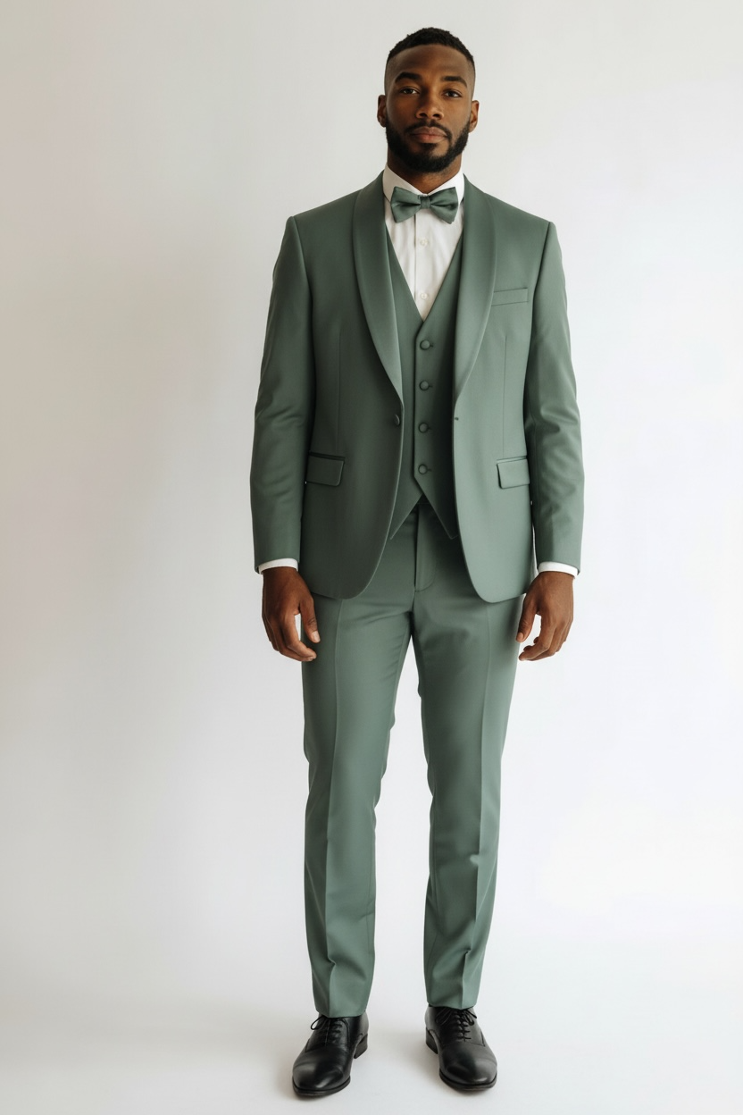 3 Piece Double Lapel Tuxedo w/ Matching bowtie