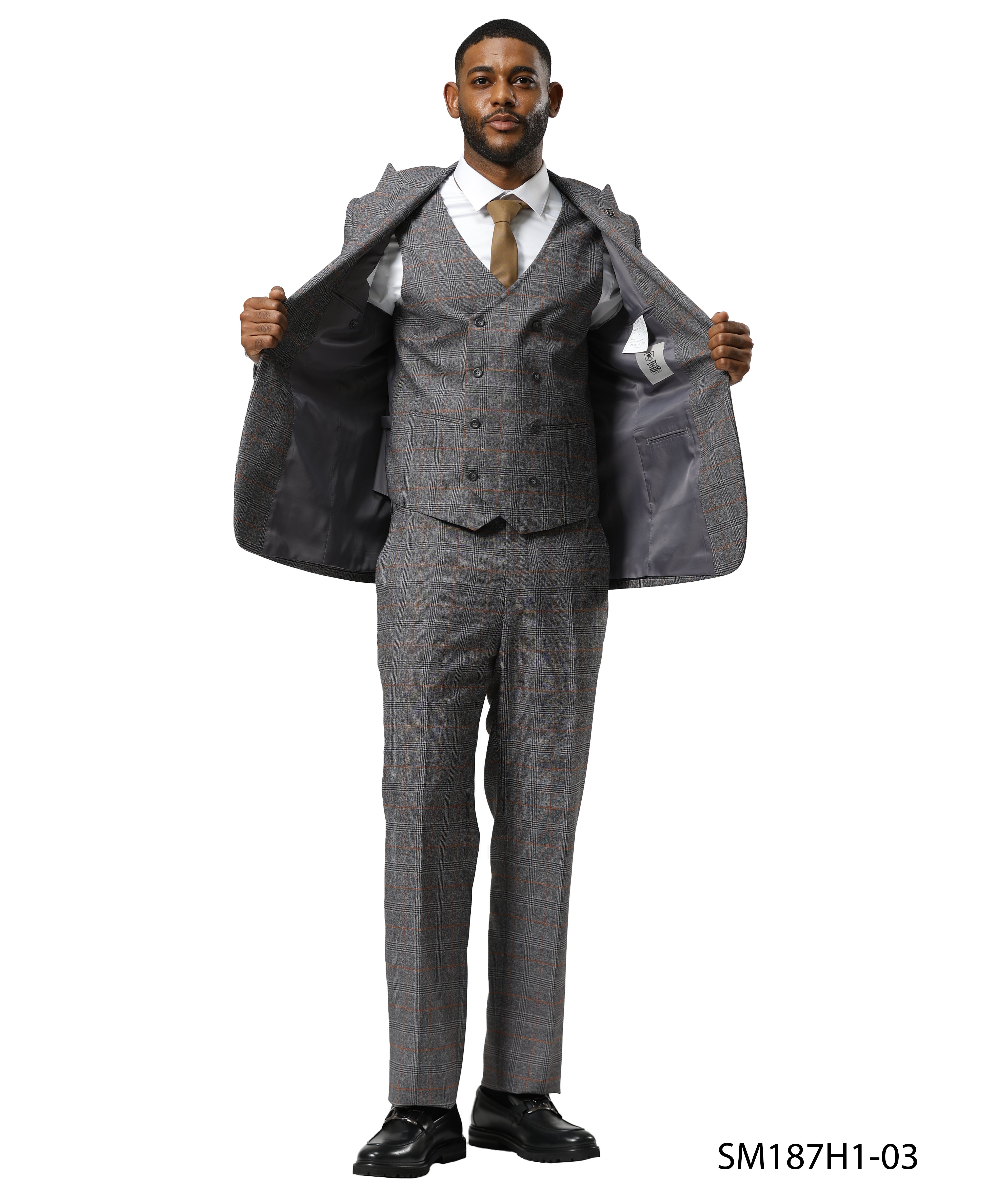 Mens Suit Windowpane by Stacy Adams