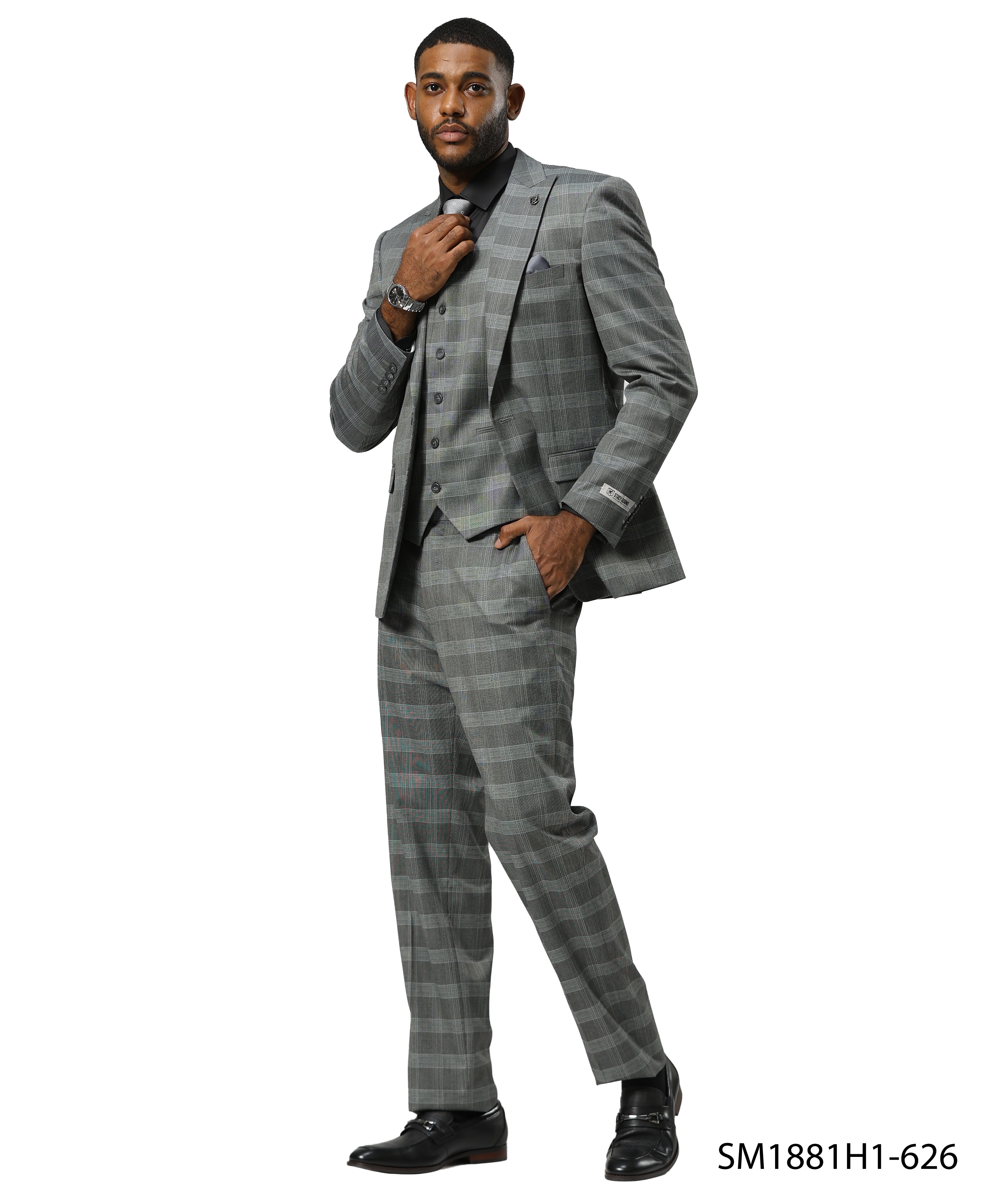 Mens Suit Glen Check by Stacy Adams