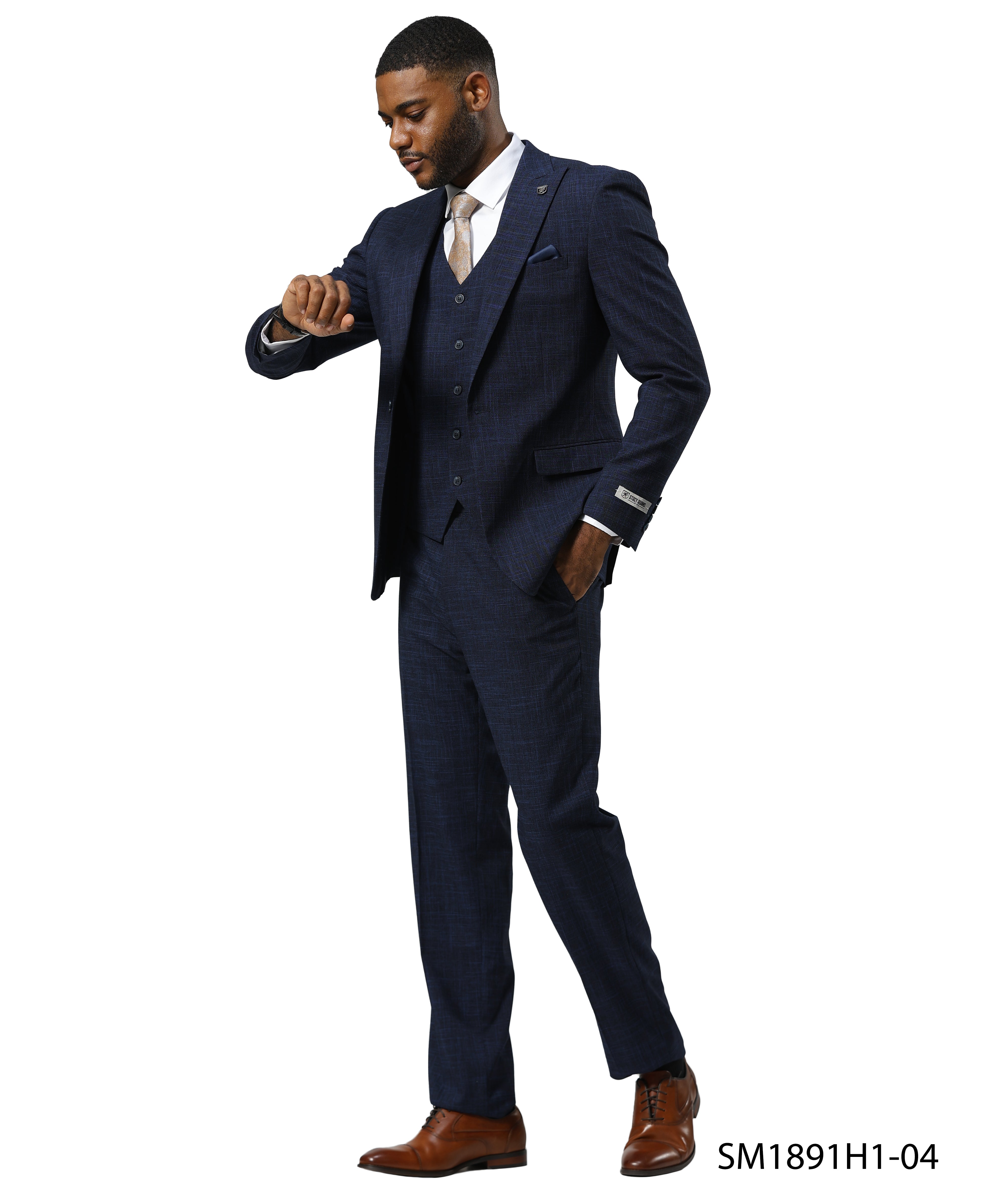 Mens Suit Tattersall Pattern by Stacy Adams