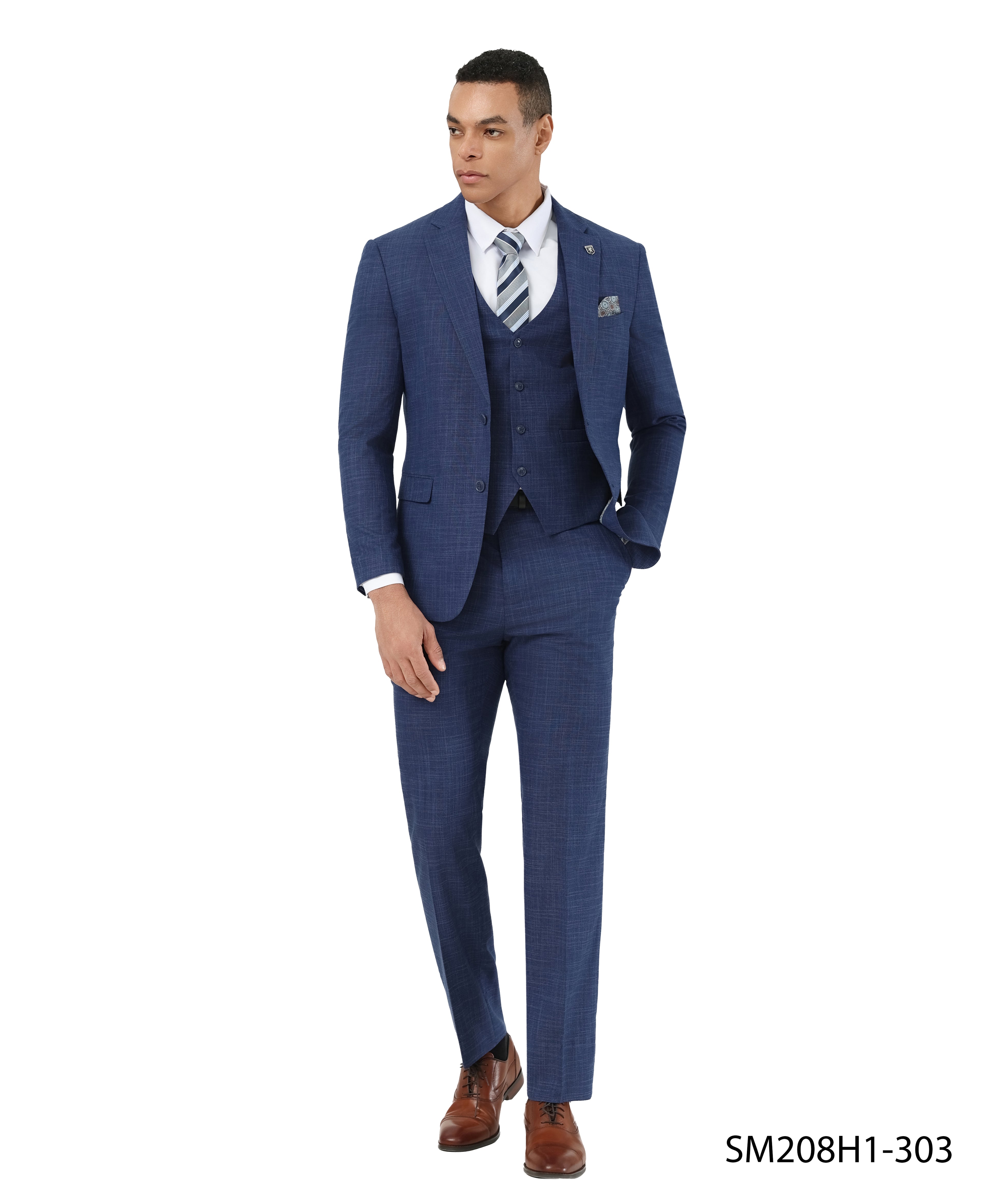 Mens-suit Crosshatch 3pc by Stacy Adams