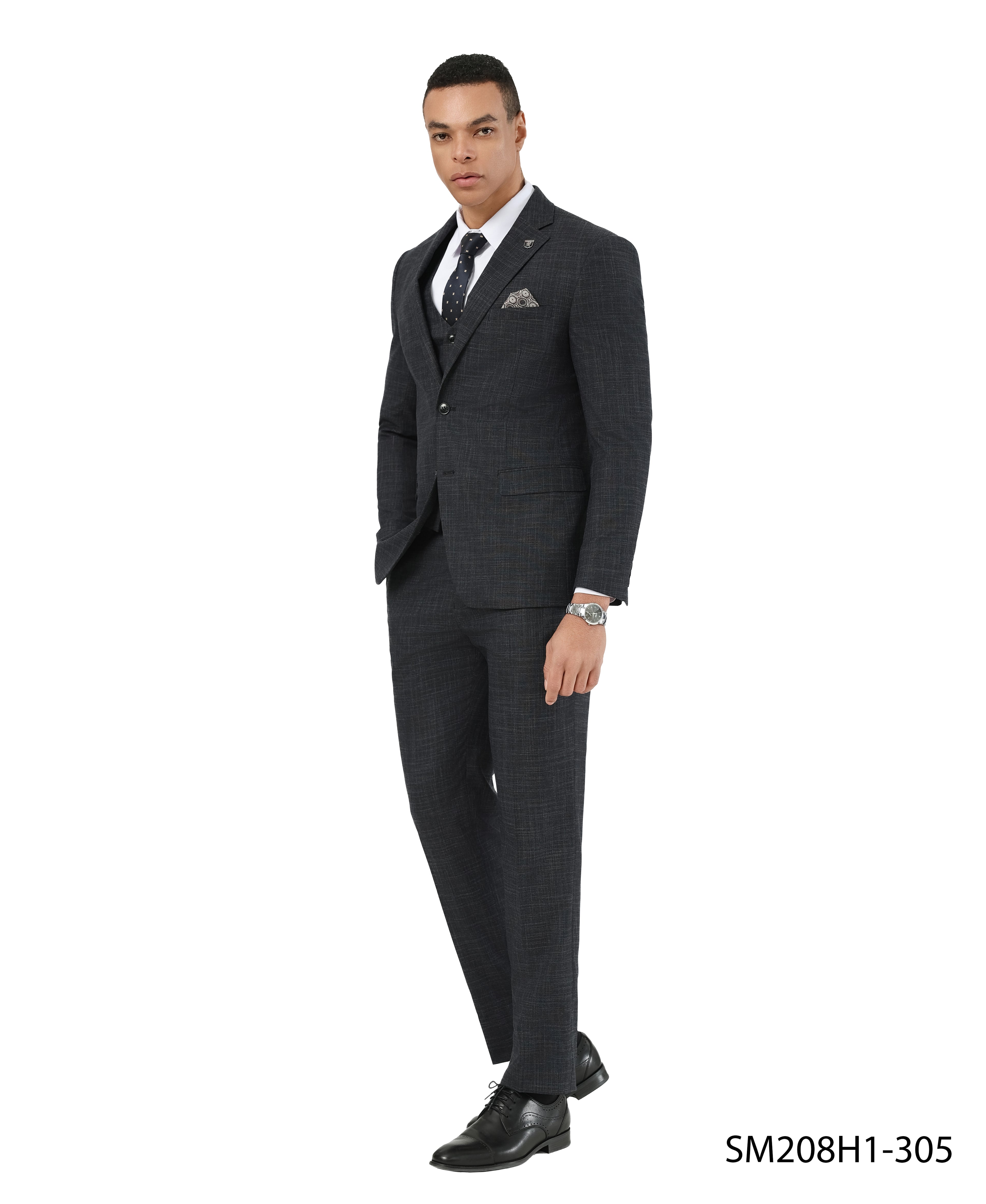 Mens-suit Crosshatch 3pc by Stacy Adams