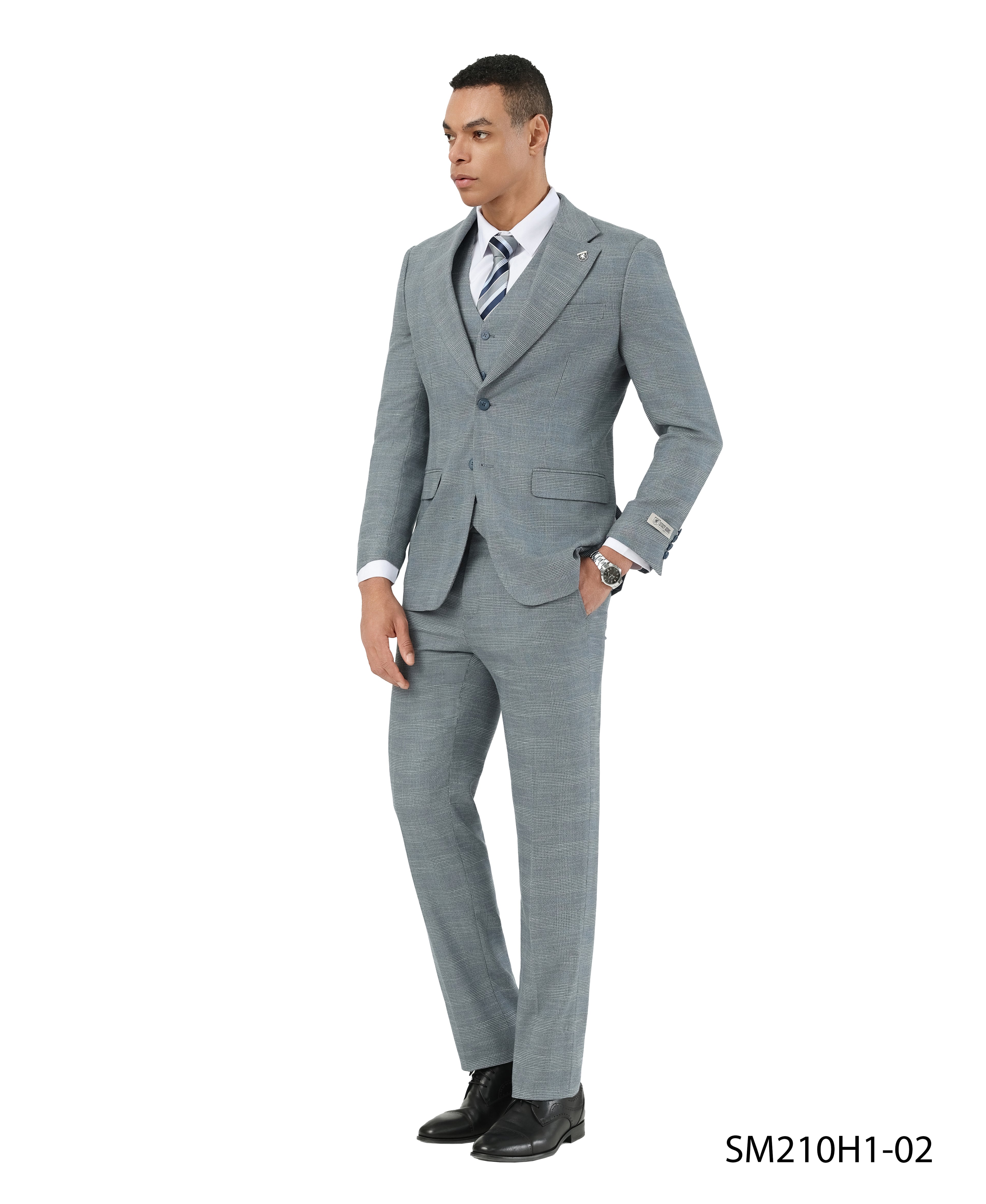 Mens-suit Plaid 3pc by Stacy Adams