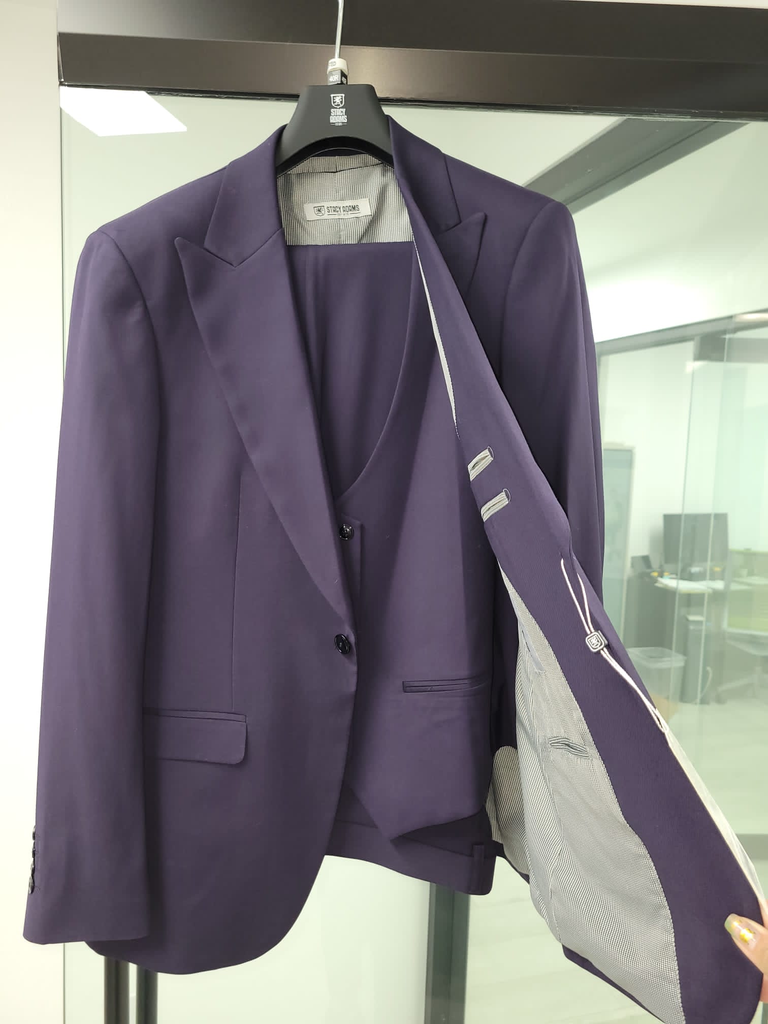 Men's Stacy Adams Hybrid-Fit 3pc Suit Set, Jacket Vest and Pants