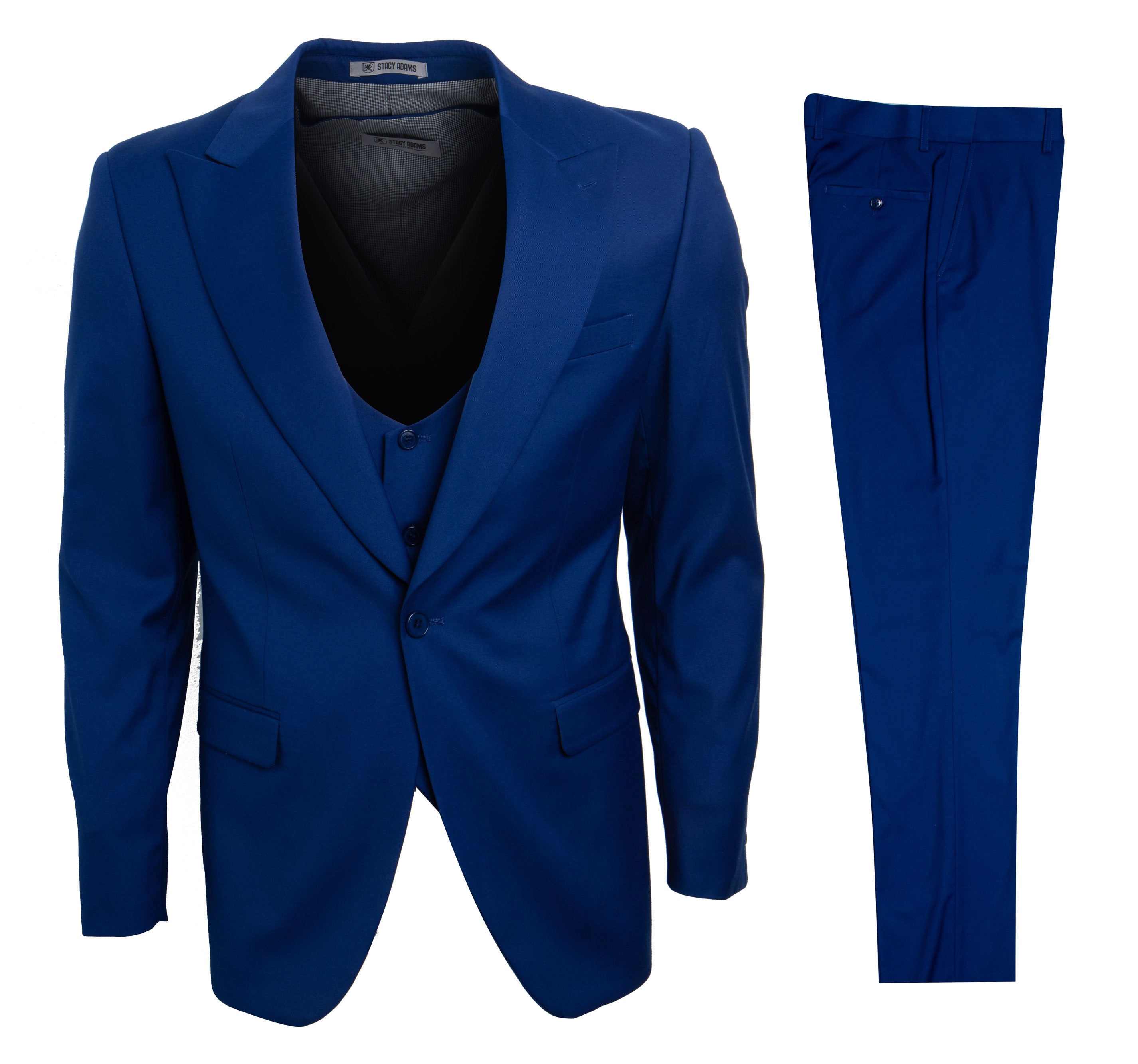 Men's Stacy Adams Hybrid-Fit 3pc Suit Set, Jacket Vest and Pants