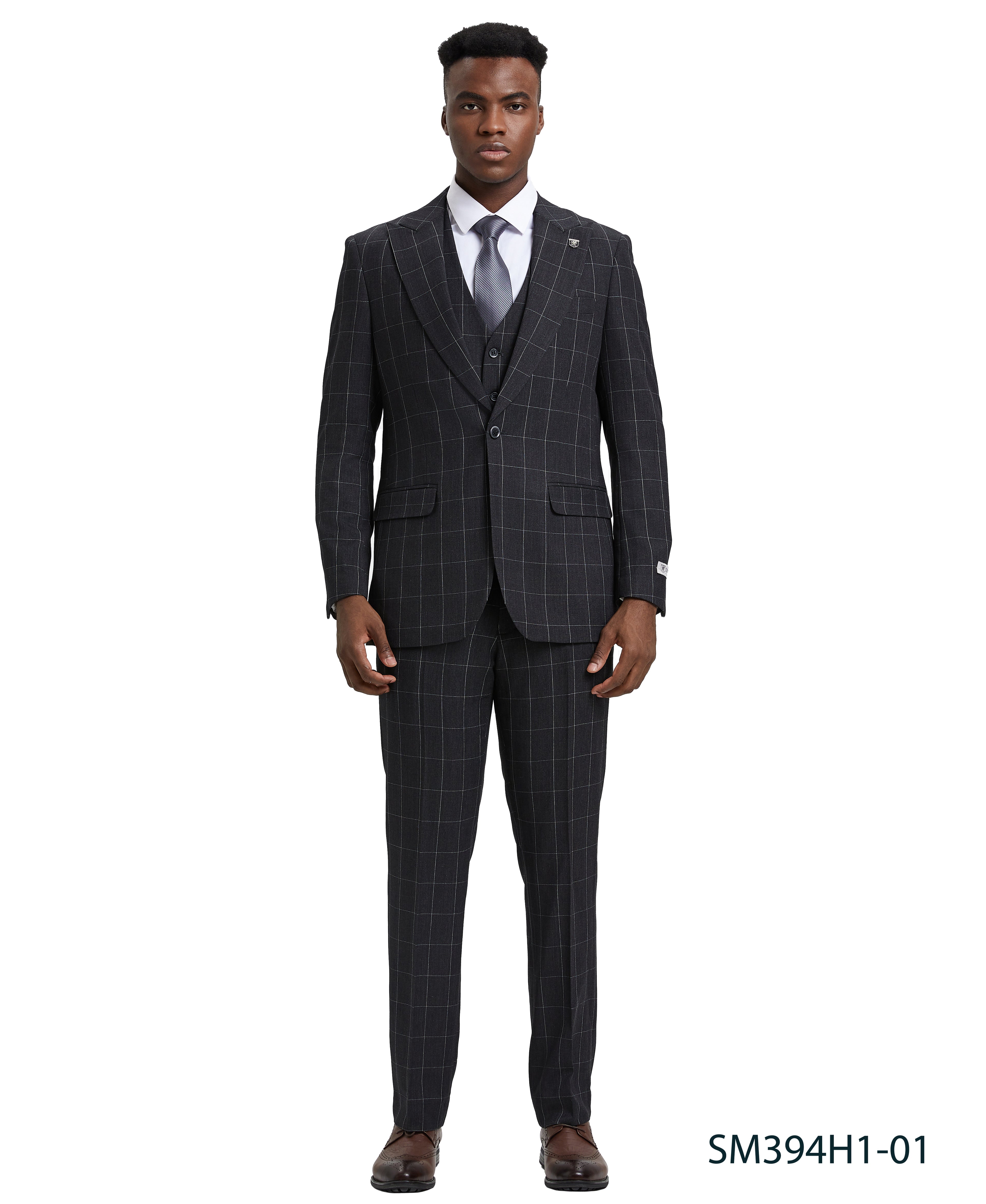 Mens-suit Windowpane By Stacy Adams