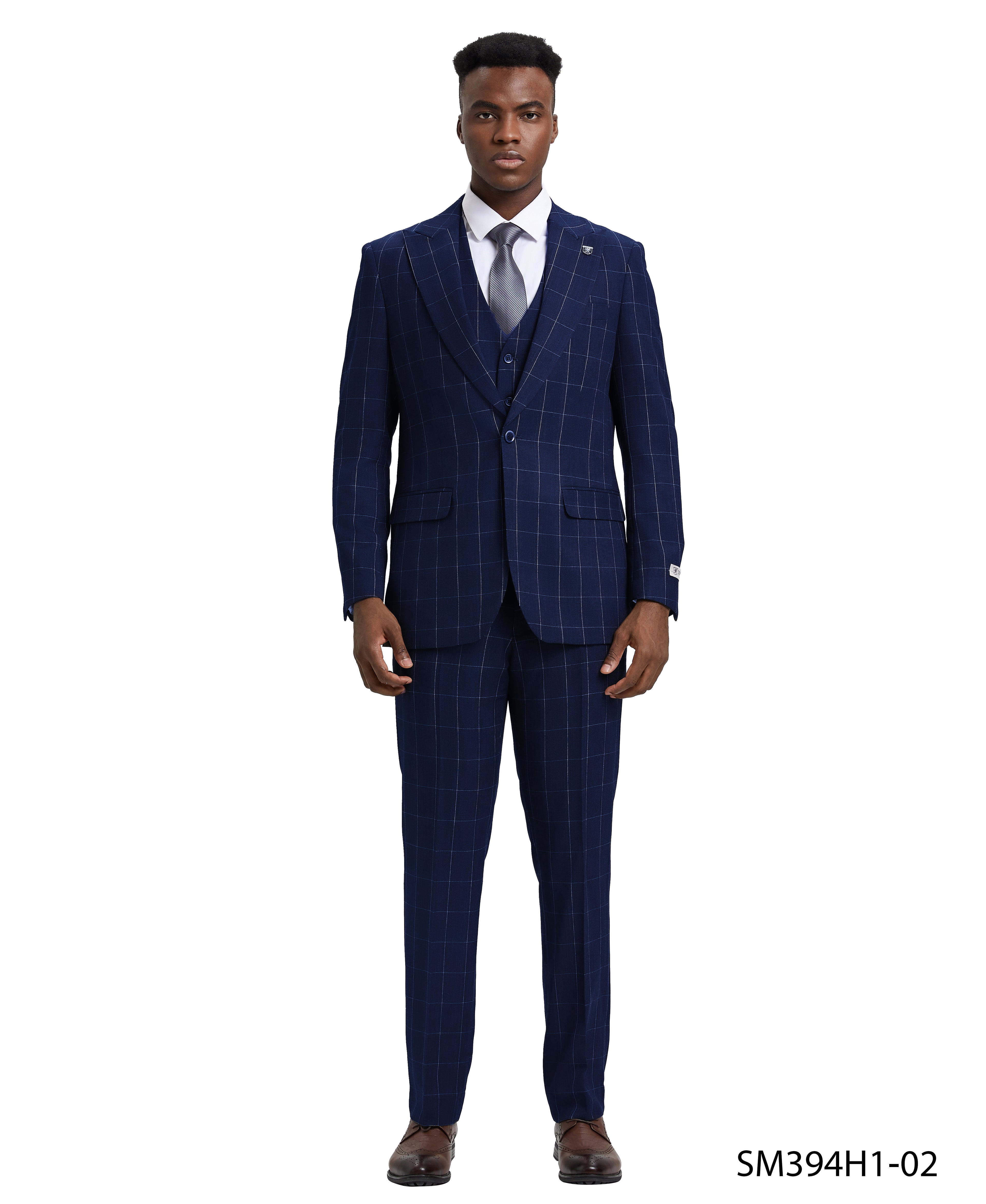 Mens-suit Windowpane By Stacy Adams