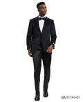 Stacy Adams Men's Hybrid-fit Velvet Jacket W/ Notch Lapel