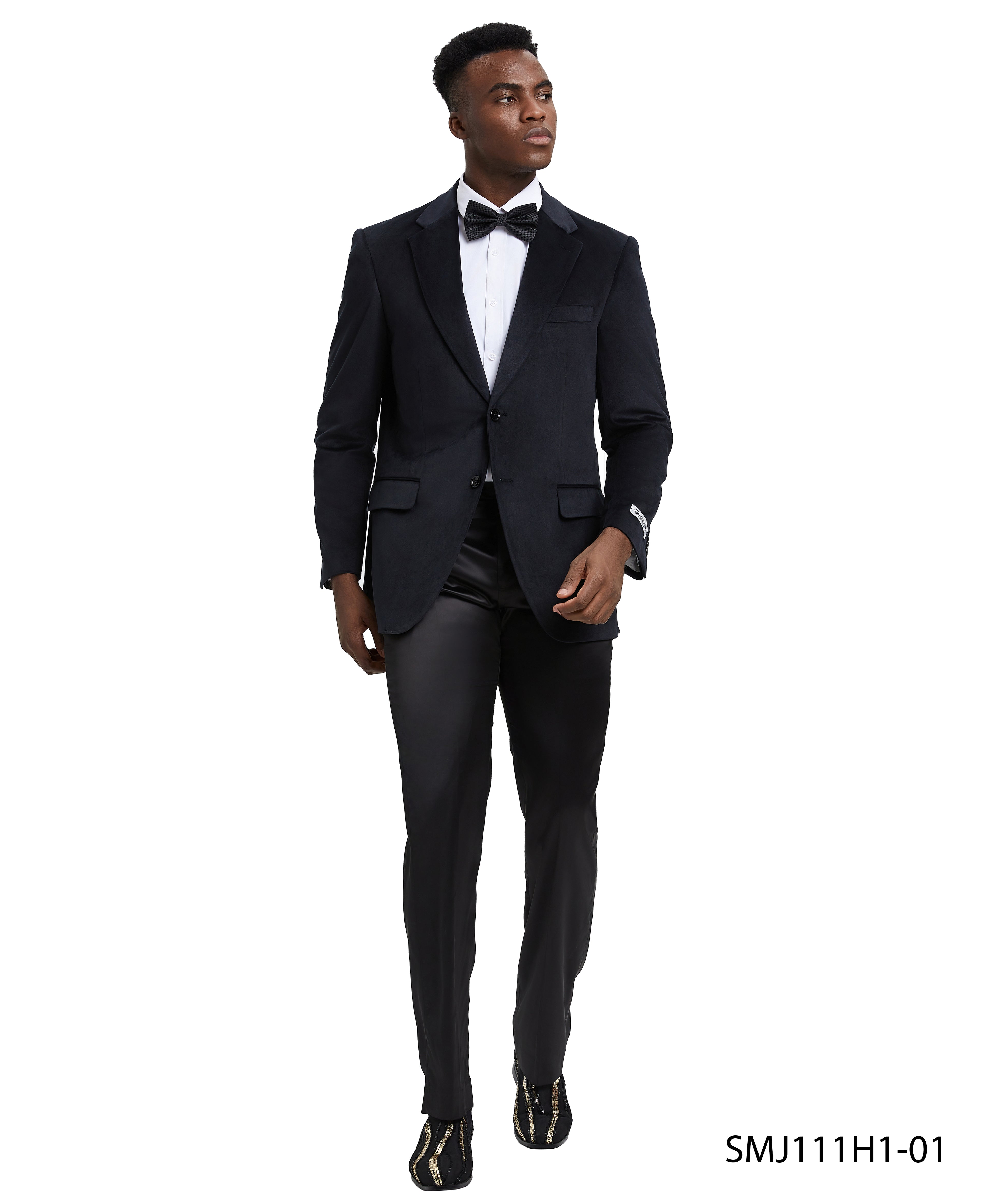 Stacy Adams Men's Hybrid-fit Velvet Jacket W/ Notch Lapel