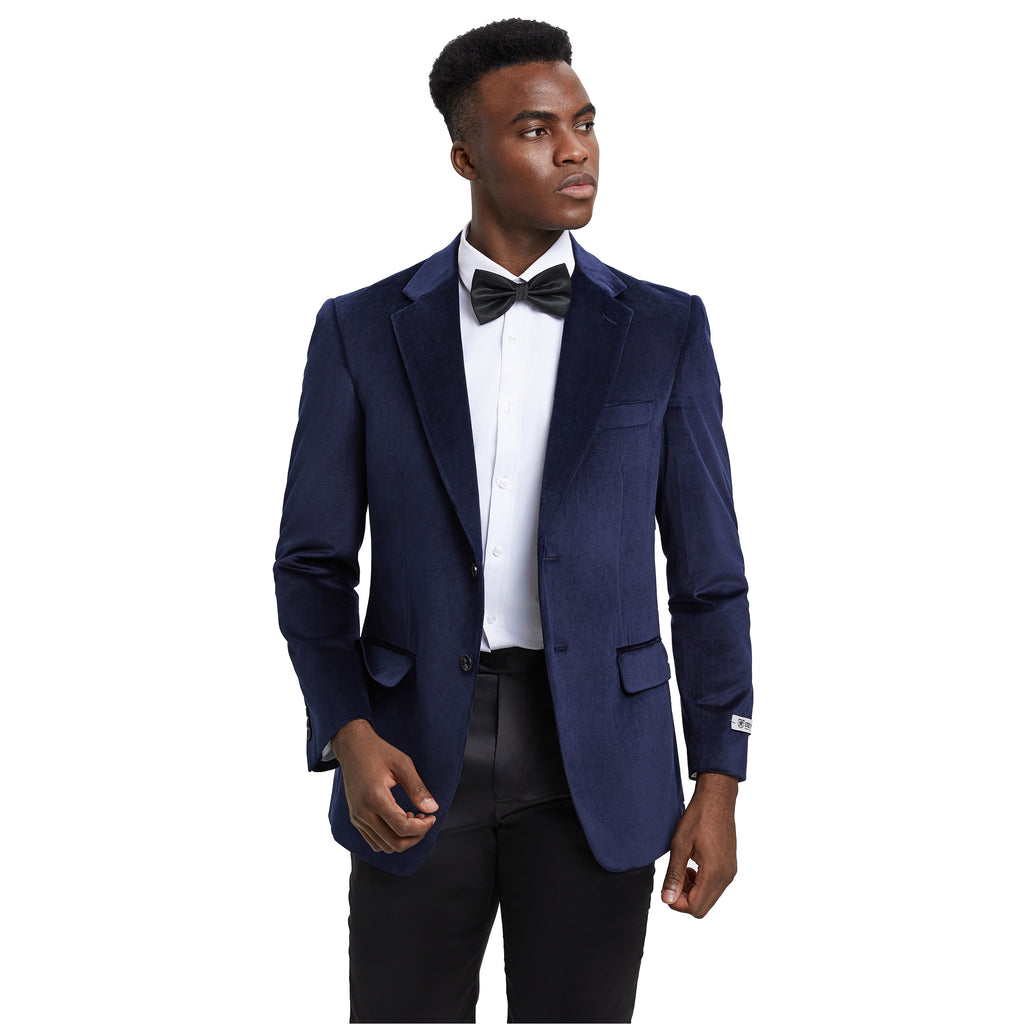 Stacy Adams Men's Hybrid-fit Velvet Jacket W/ Notch Lapel