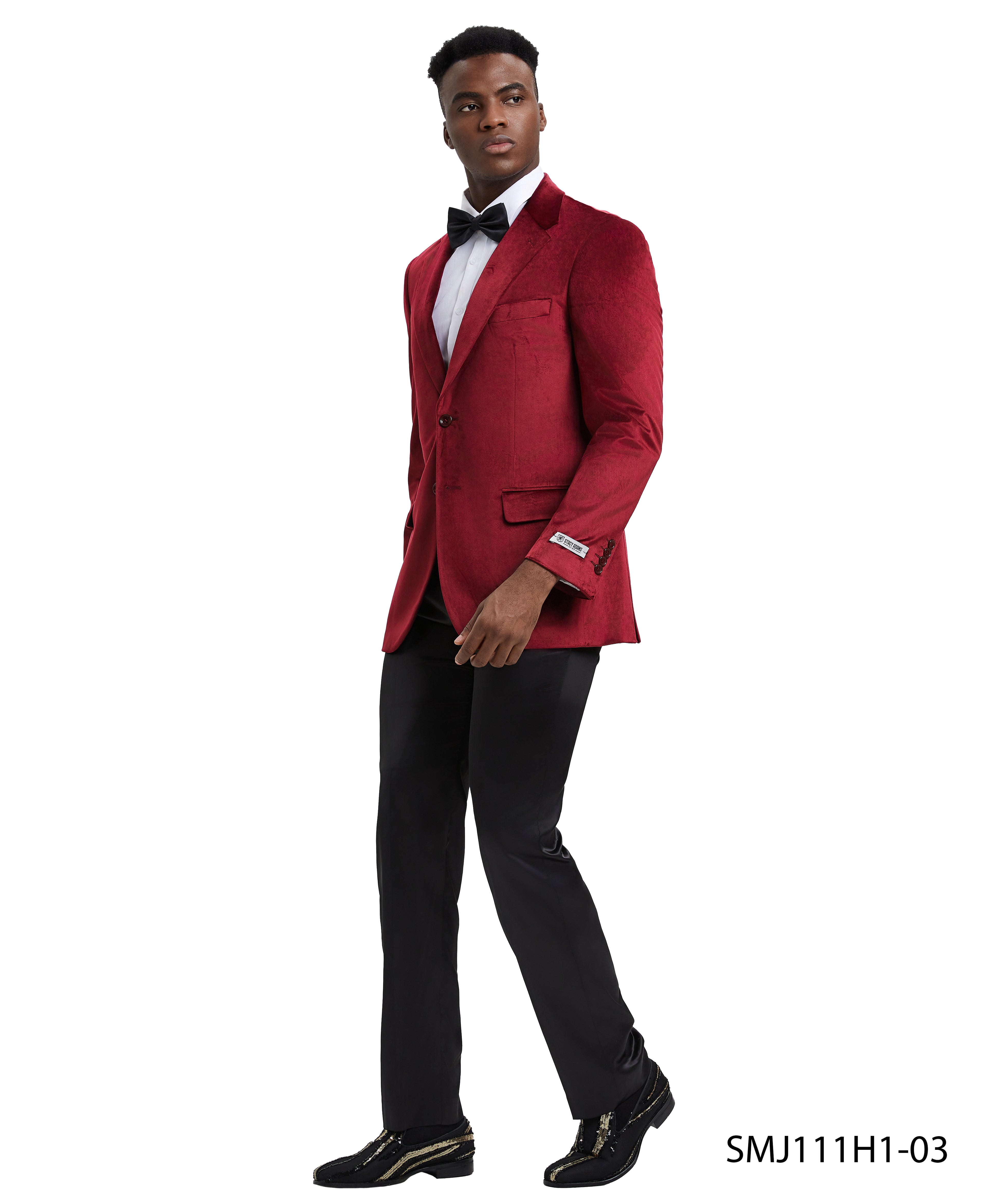 Stacy Adams Men's Hybrid-fit Velvet Jacket W/ Notch Lapel