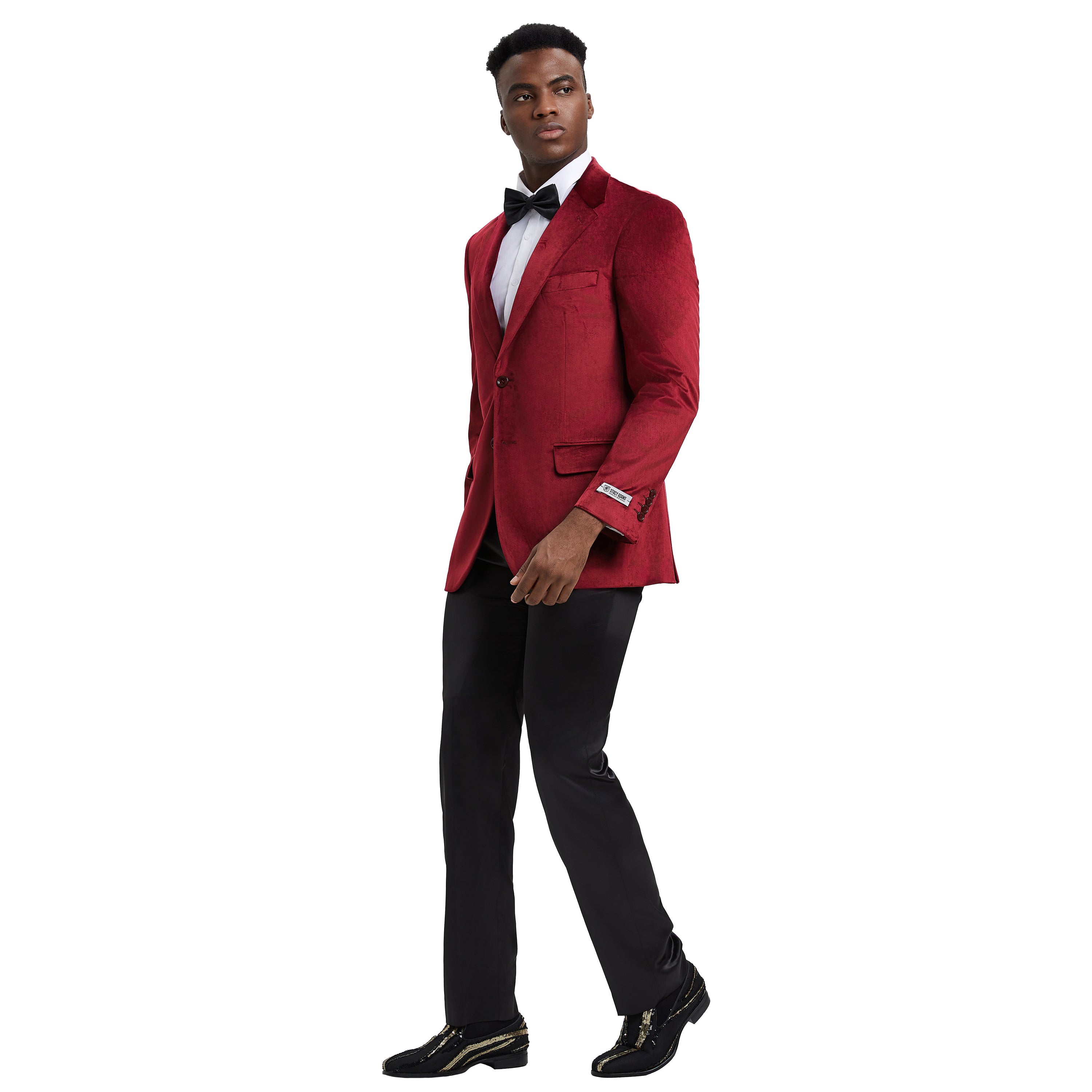 Stacy Adams Men's Hybrid-fit Velvet Jacket W/ Notch Lapel