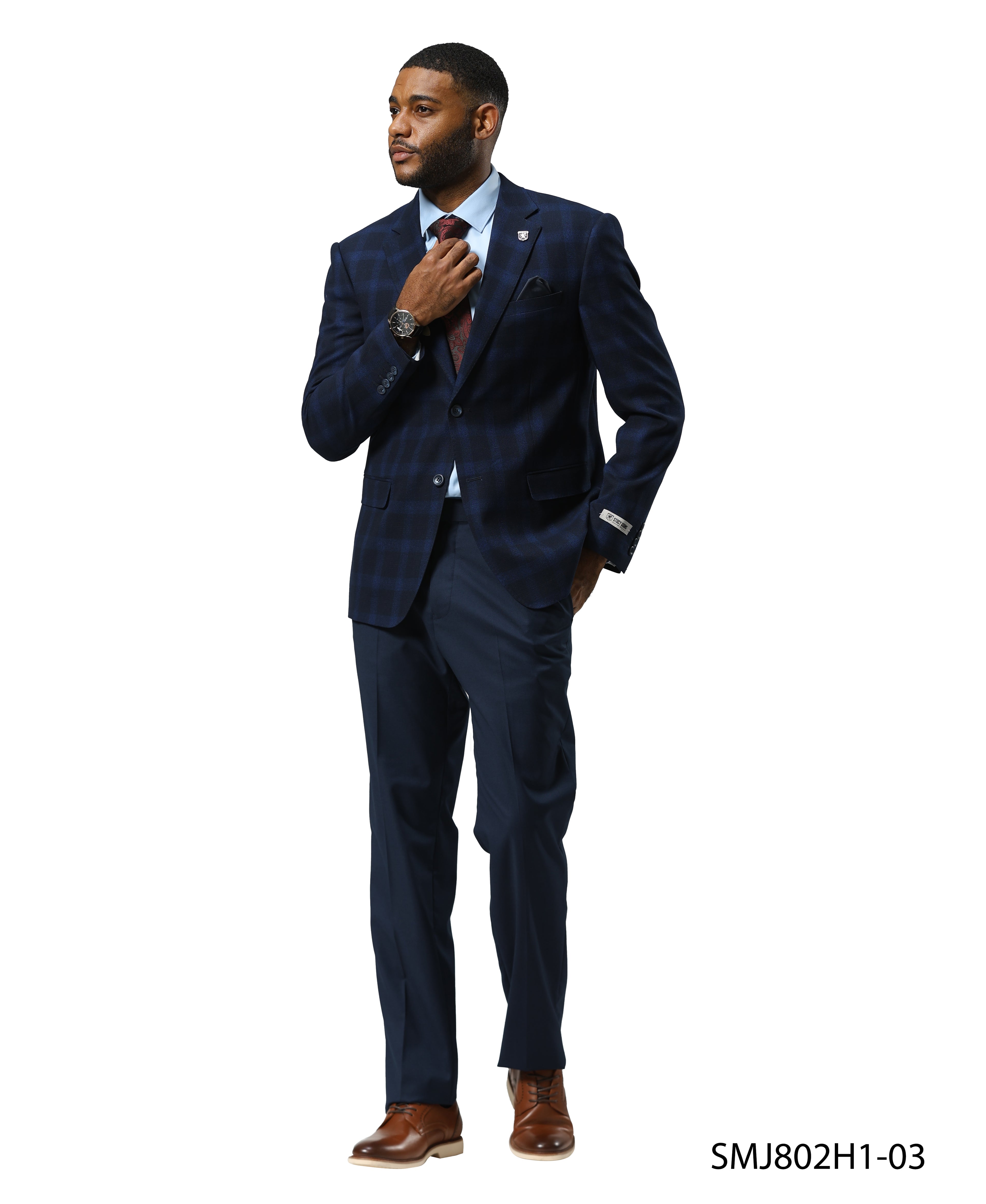 Mens-jacket Windowpane by Stacy Adams