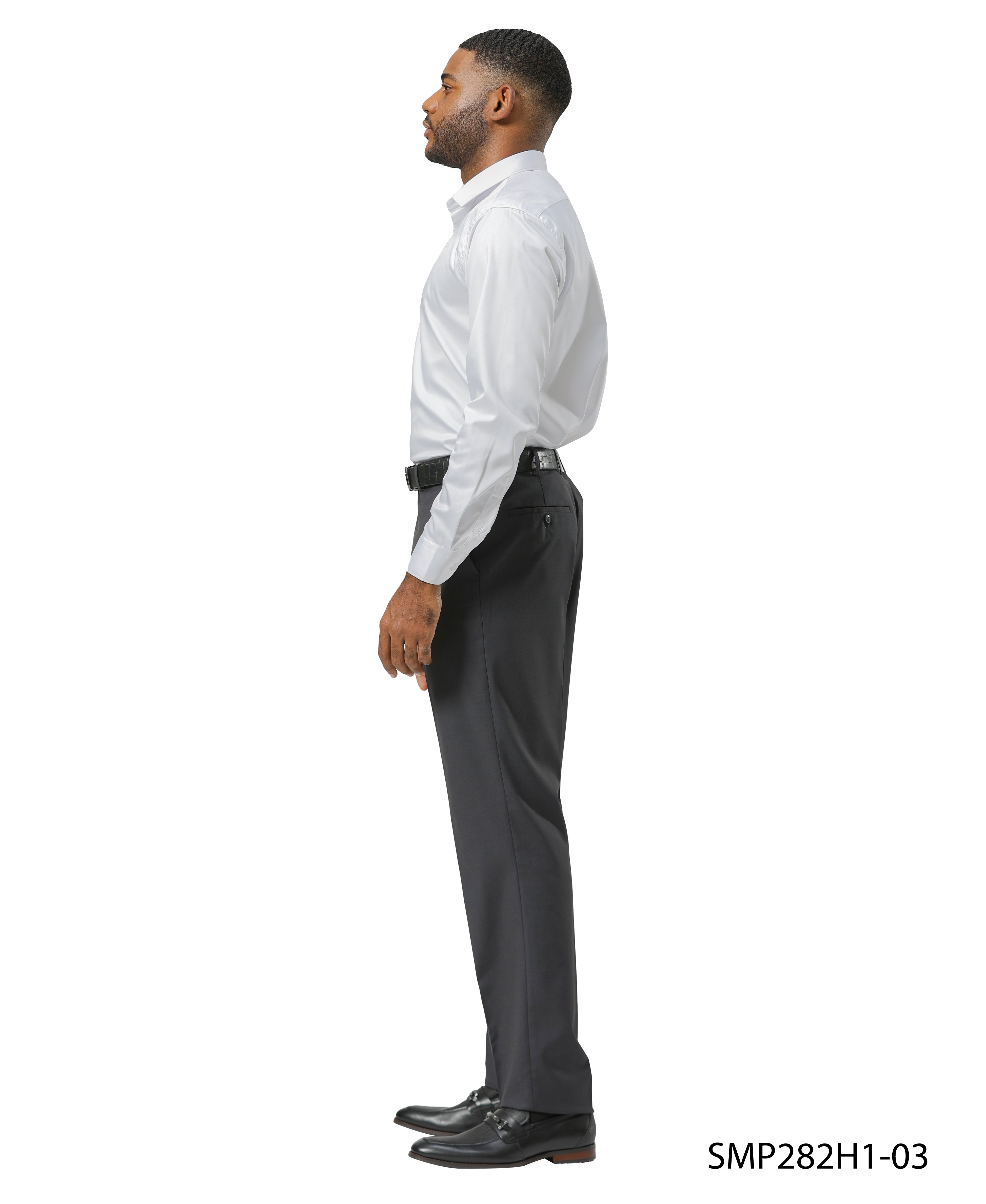 Stacy Adams Solid Dress Pants – Classic Charcoal Elegance | D&K Menswear