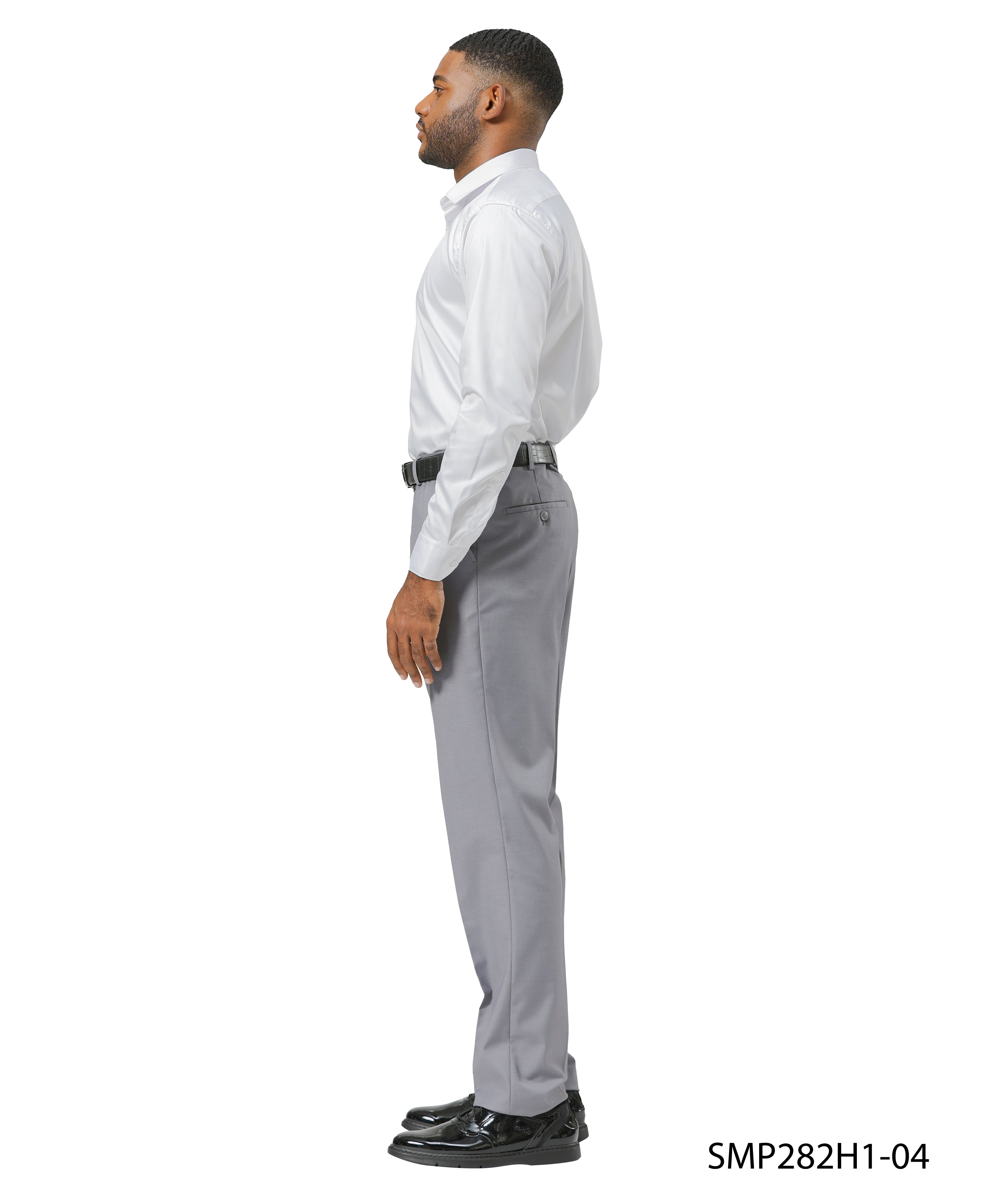 Stacy Adams Solid Dress Pants – Refined Grey Elegance & All-Day Comfort | D&K Menswear