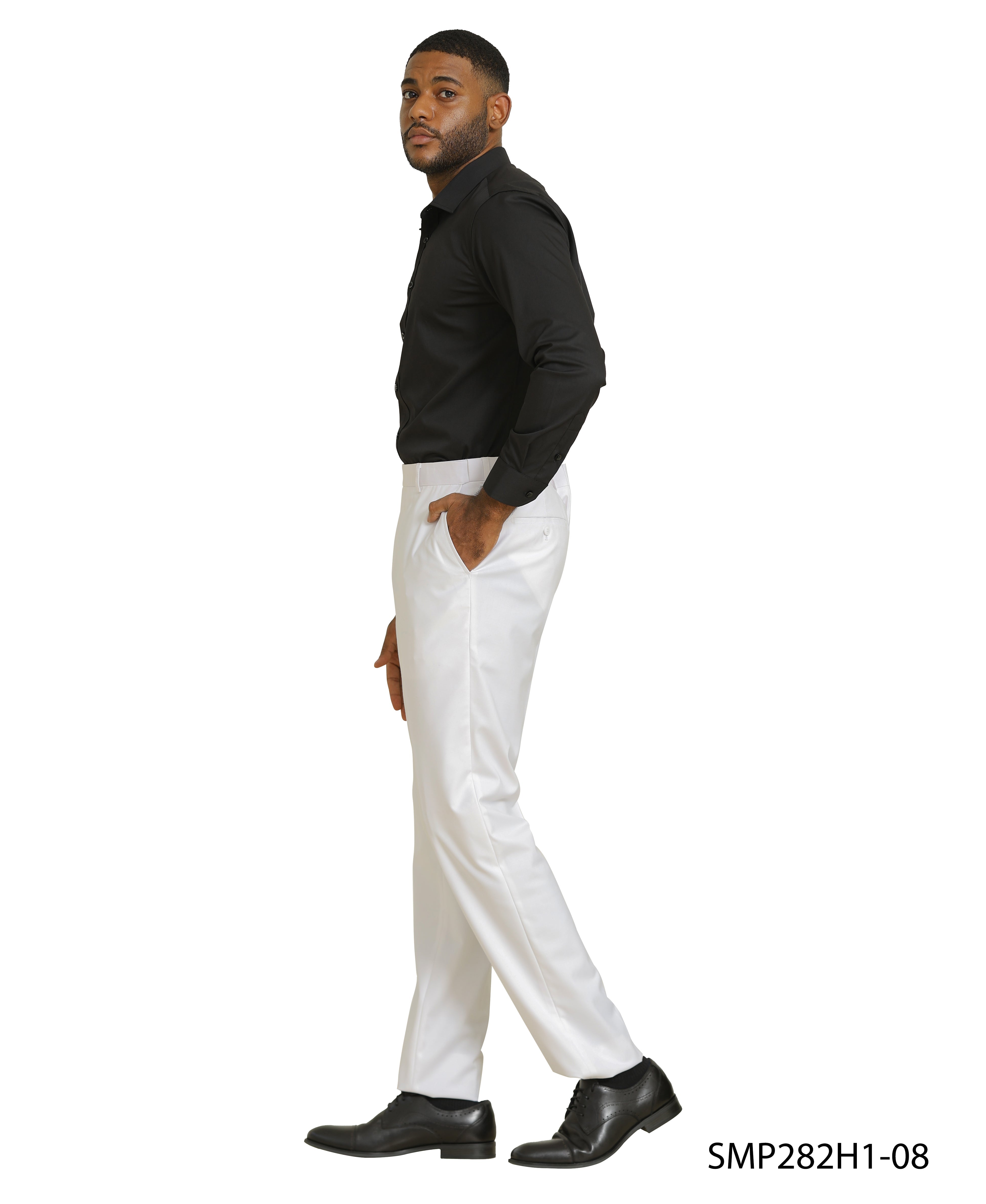 Stacy Adams Solid Dress Pants – Timeless White Sophistication & Comfort | D&K Menswear