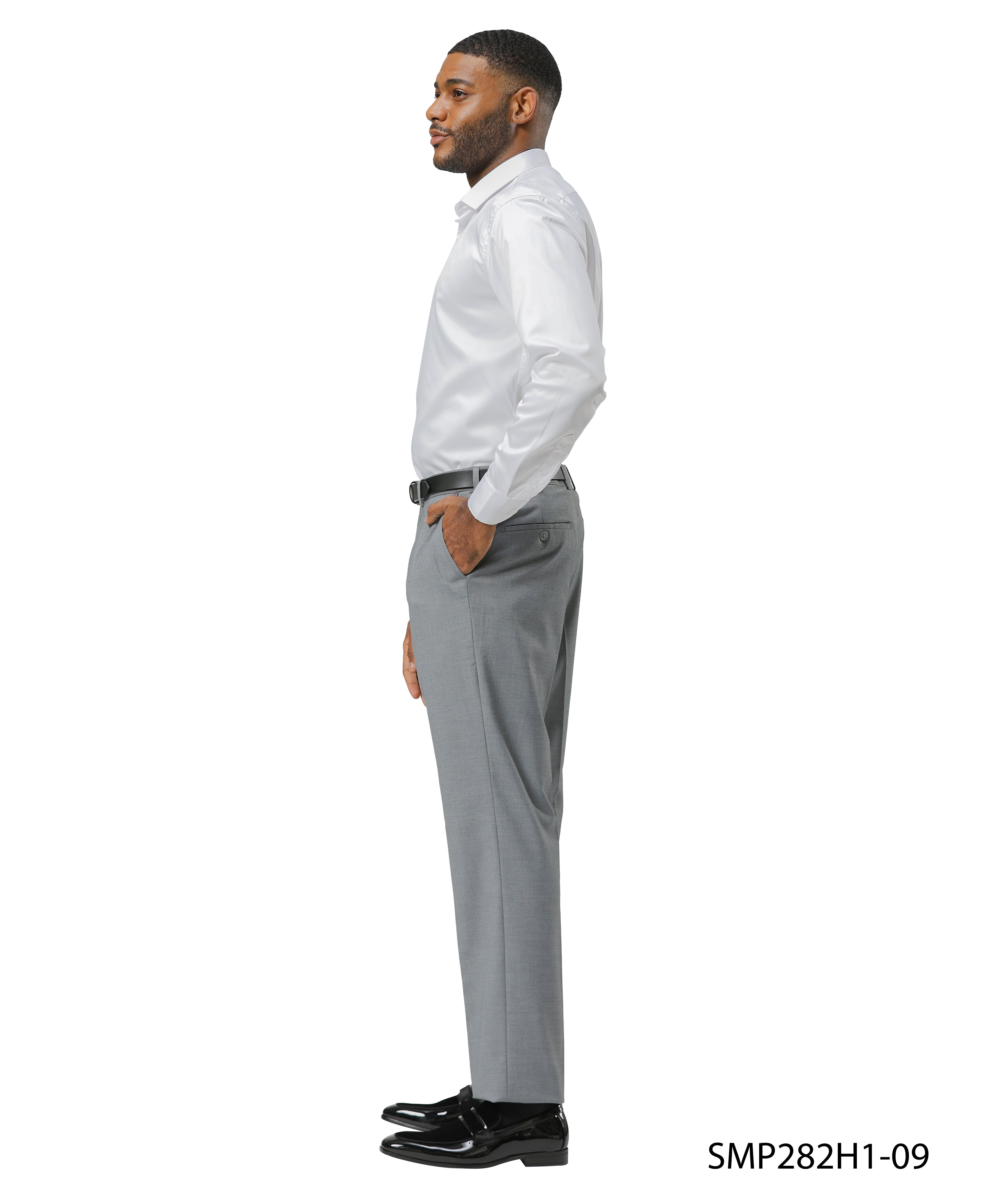 Stacy Adams Solid Dress Pants – Sleek Medium Grey Style & Lasting Comfort | D&K Menswear