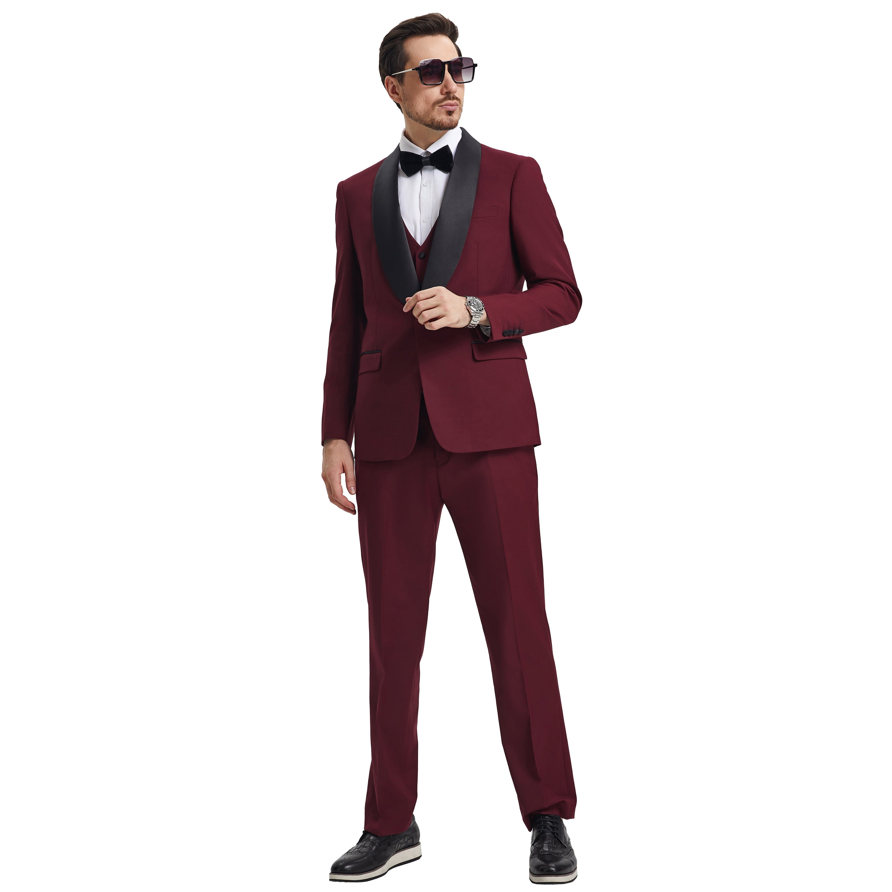 Men’s Stacy Adams Hybrid-Fit 3-Piece Tuxedo Set – Classic Sophistication & Modern Comfort | D&K Menswear