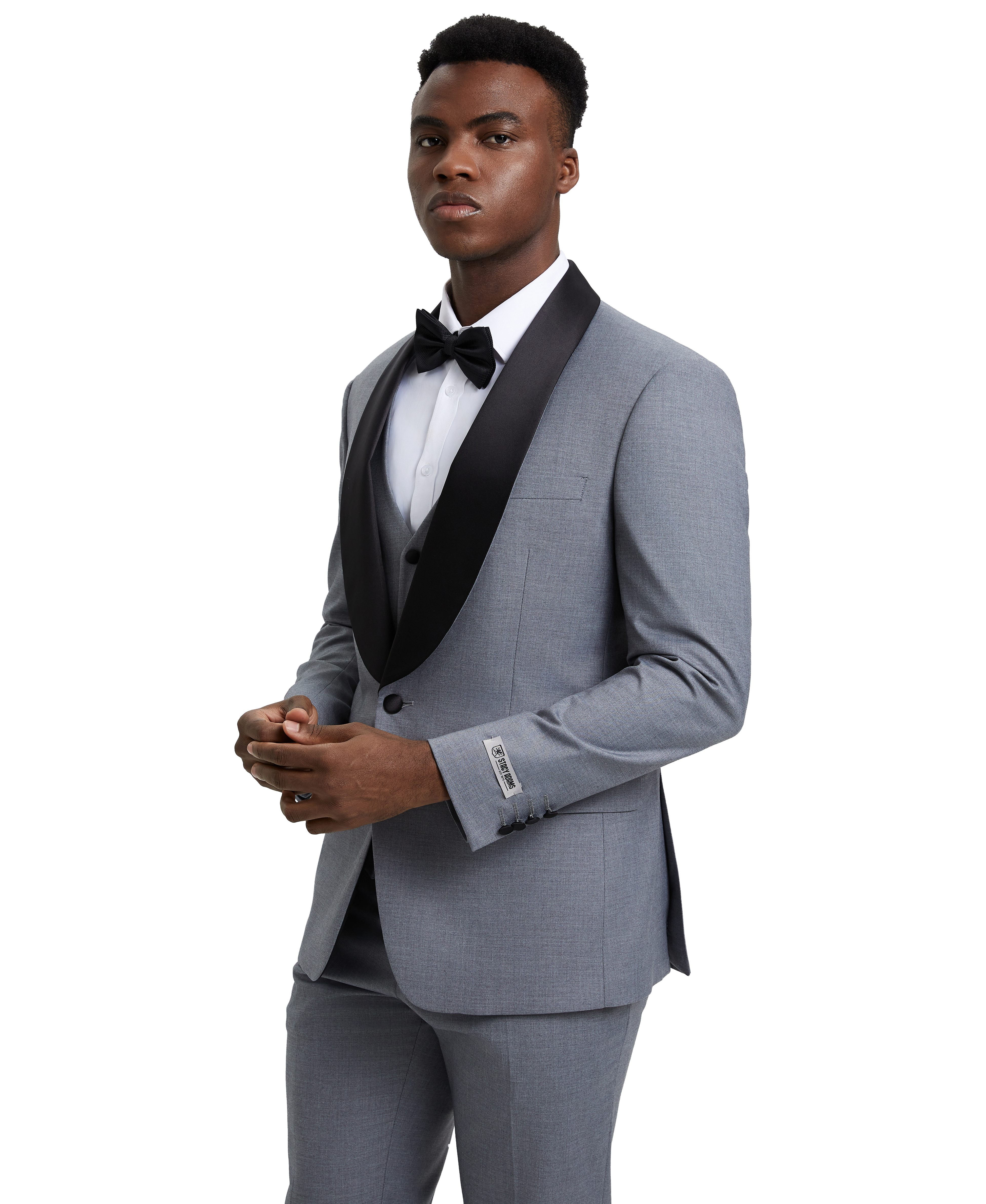 Stacy Adams Hybrid-Fit Vested Tuxedo, Grey