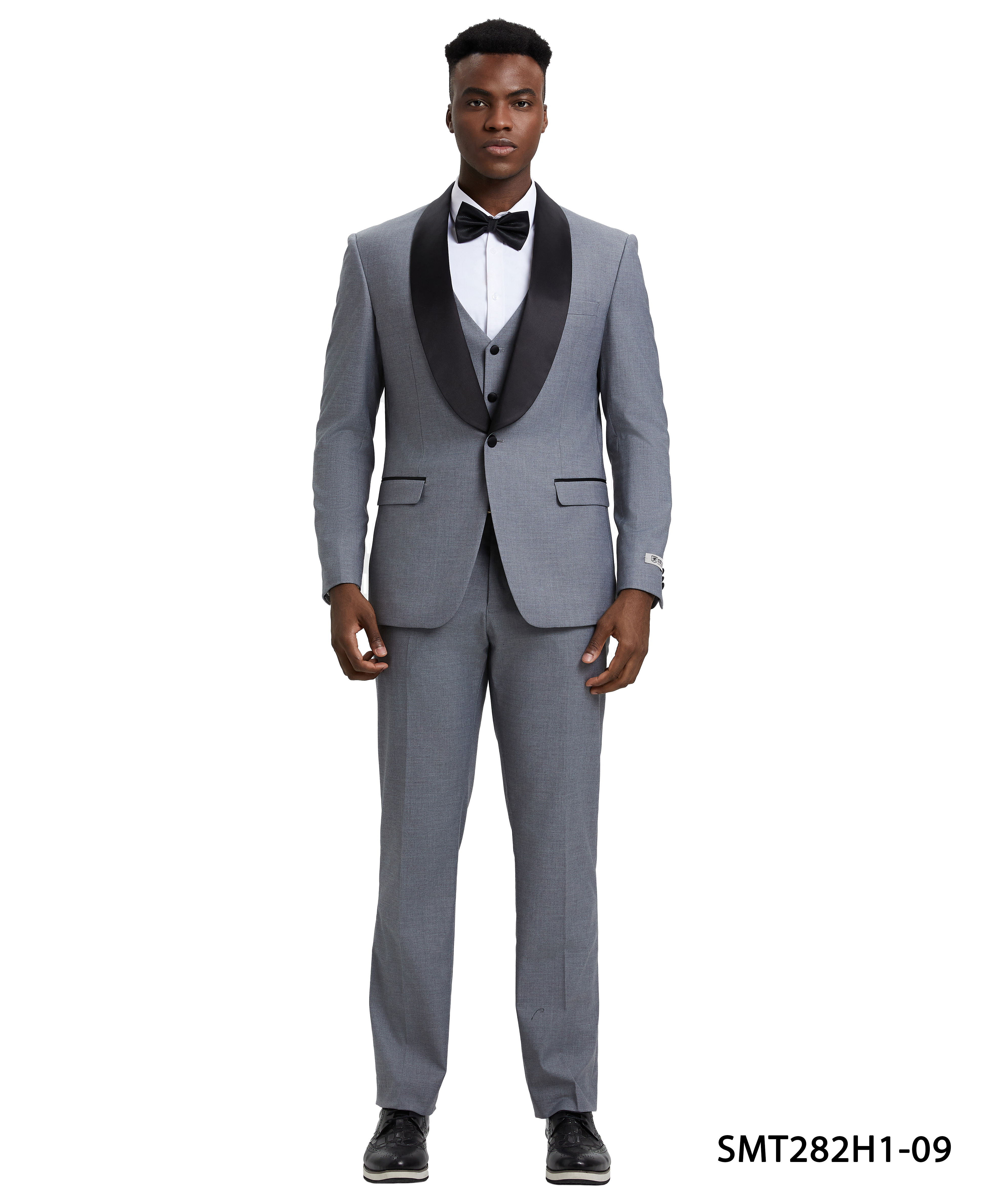 Men’s Stacy Adams Hybrid-Fit 3-Piece Vested Tuxedo – Grey | D&K Menswear