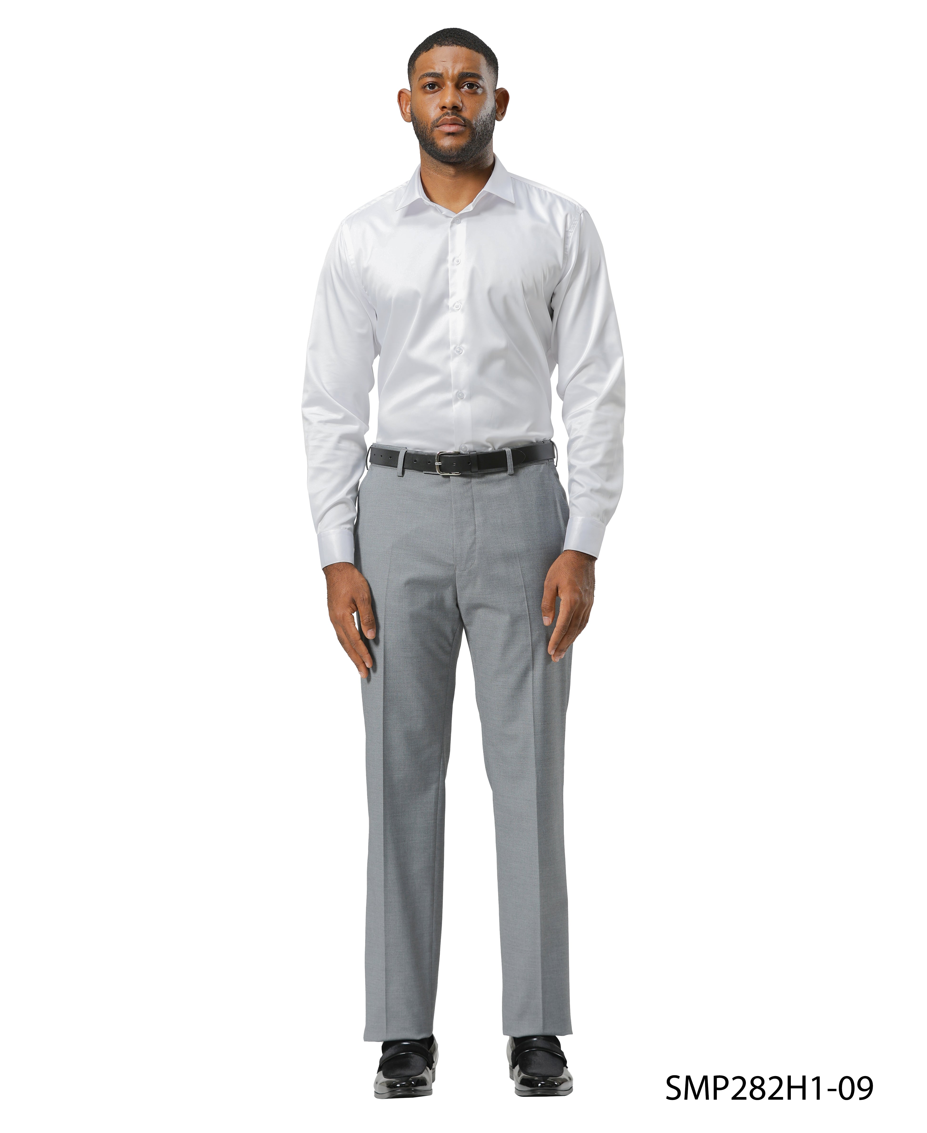 Men’s Dress Pants, Stacy Adams Trousers, Business Attire, Formalwear, Medium Grey Dress Pants, D&K Menswear Collection