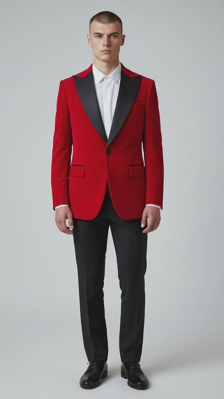 Noah John Red Velvet blazer