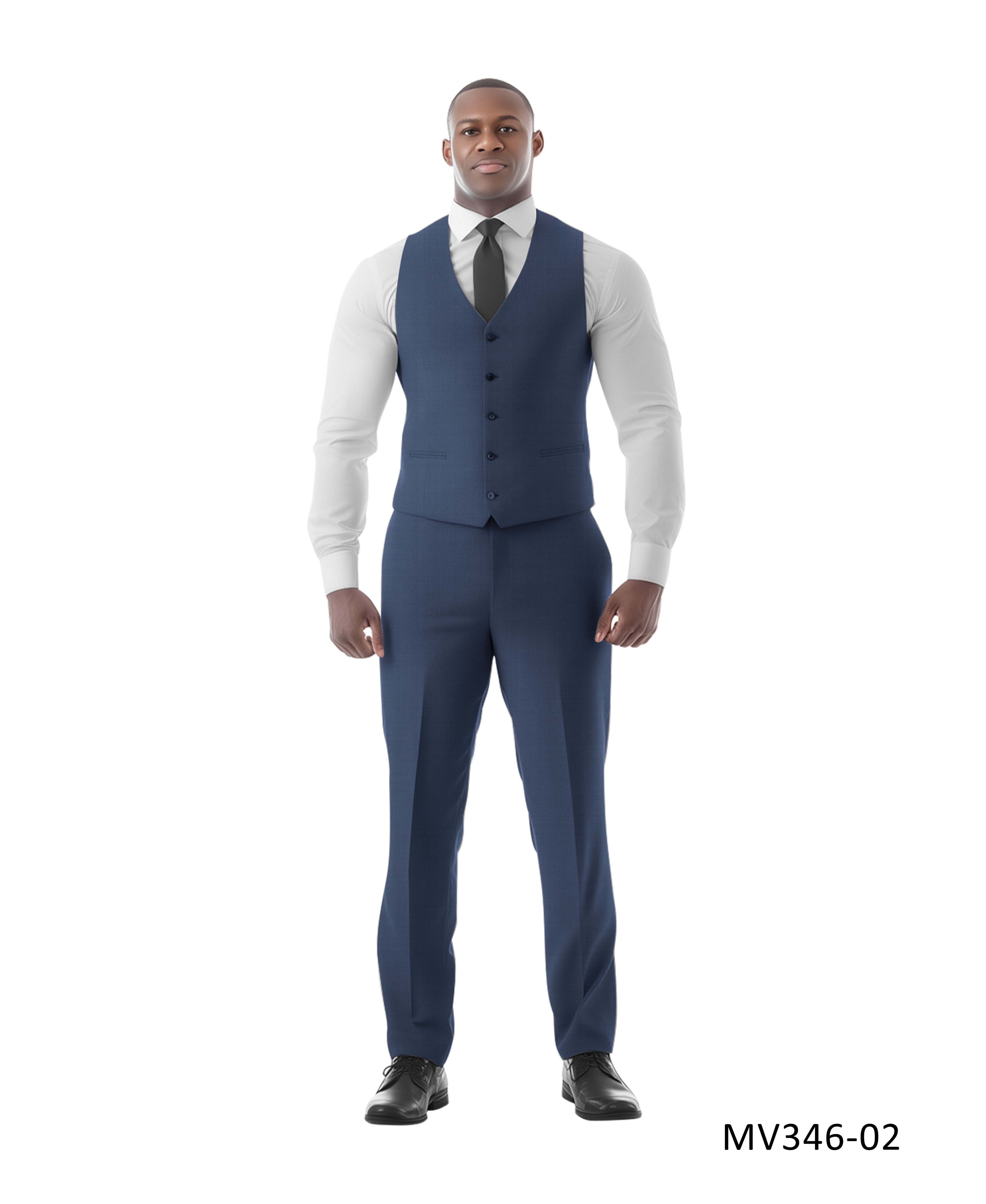 Zegarie Suit Separates Navy Solid Men's Vests