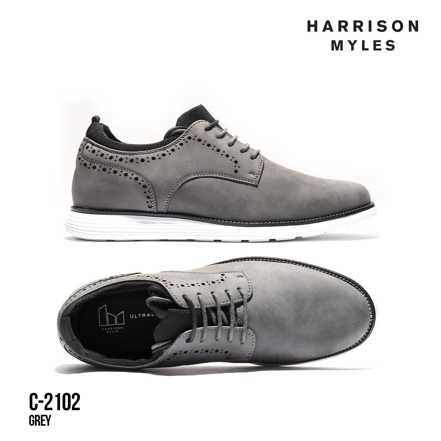 Harrison Myles Grey Lace-Up