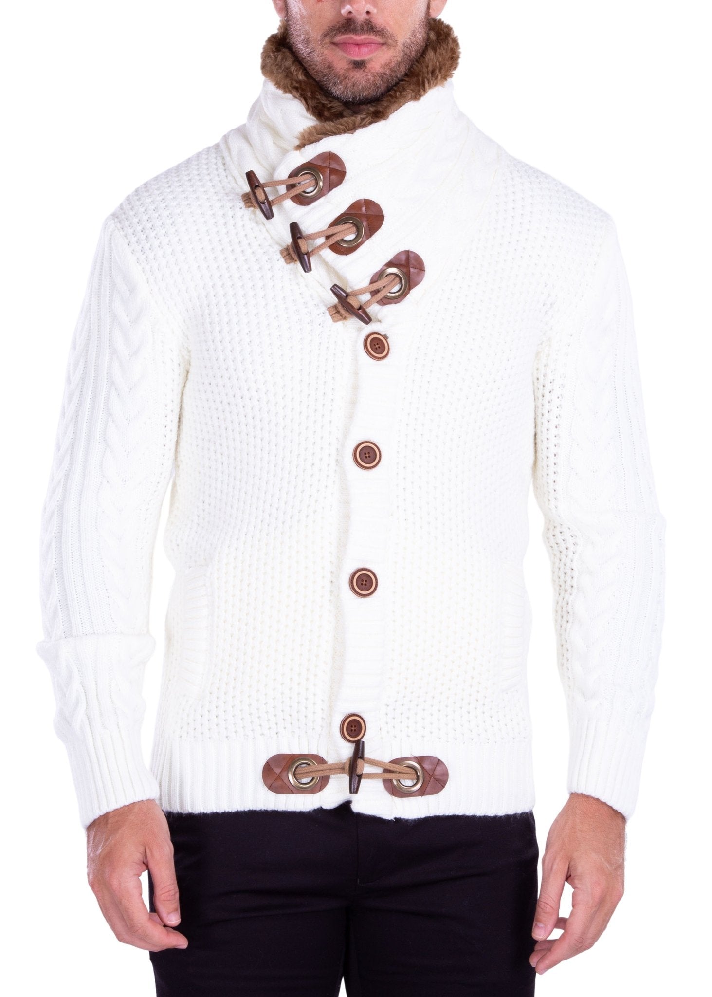 Men's Button Up Sweater With Collar | delandfishhouse.com