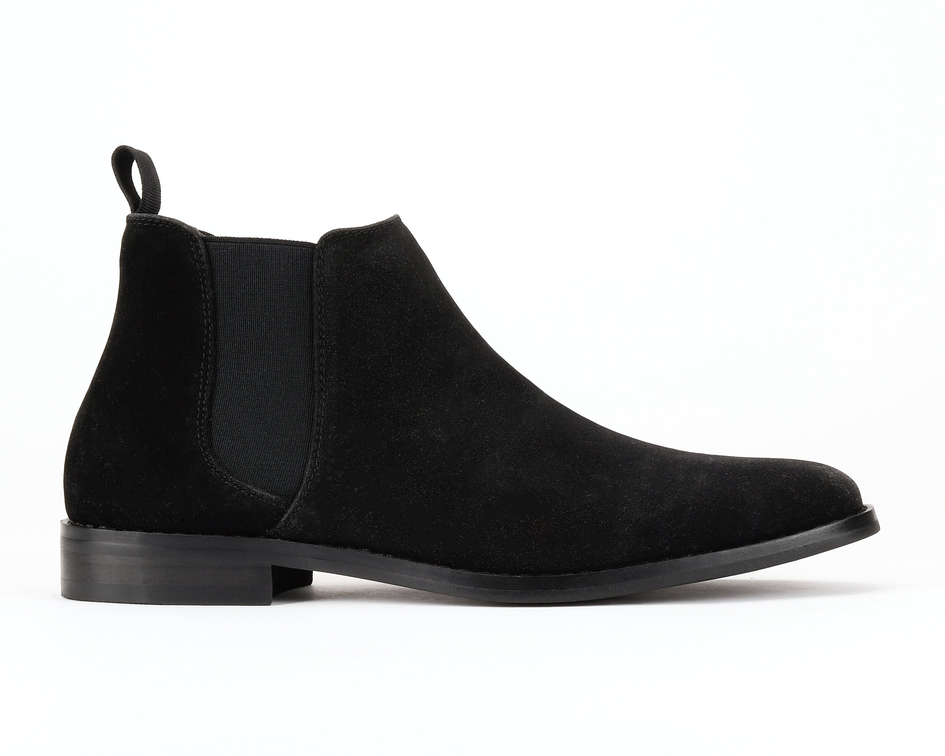 JXSN Men's Classic Faux Suede Chelsea Boot Black B1852