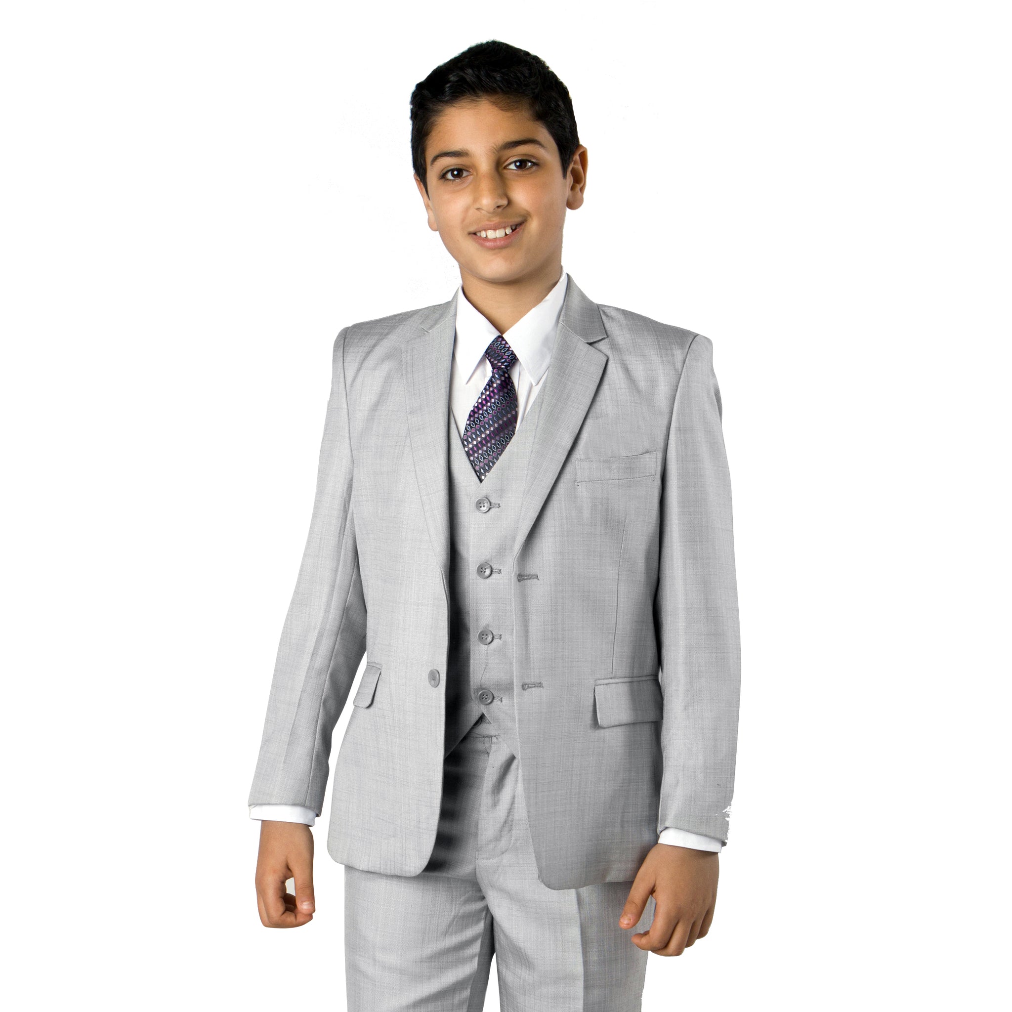 Tazio Medium Grey Formal Classic Fit Suits For Boys
