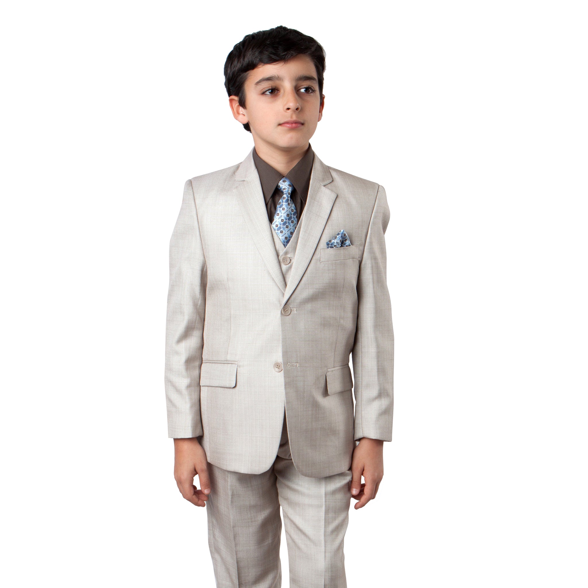 Tazio Light Beige Formal Suits For Boys
