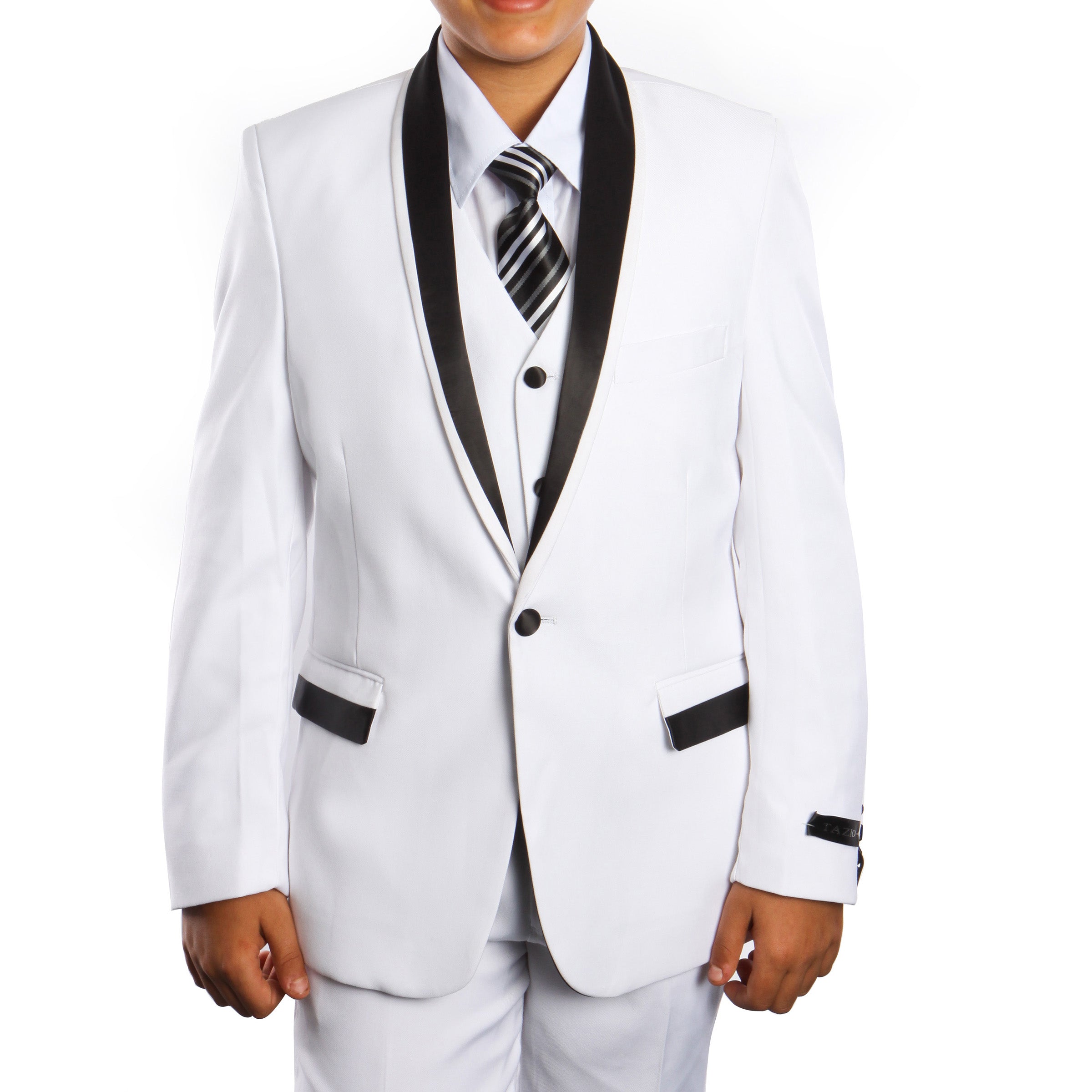 Tazio White / Black Formal Suits For Boys