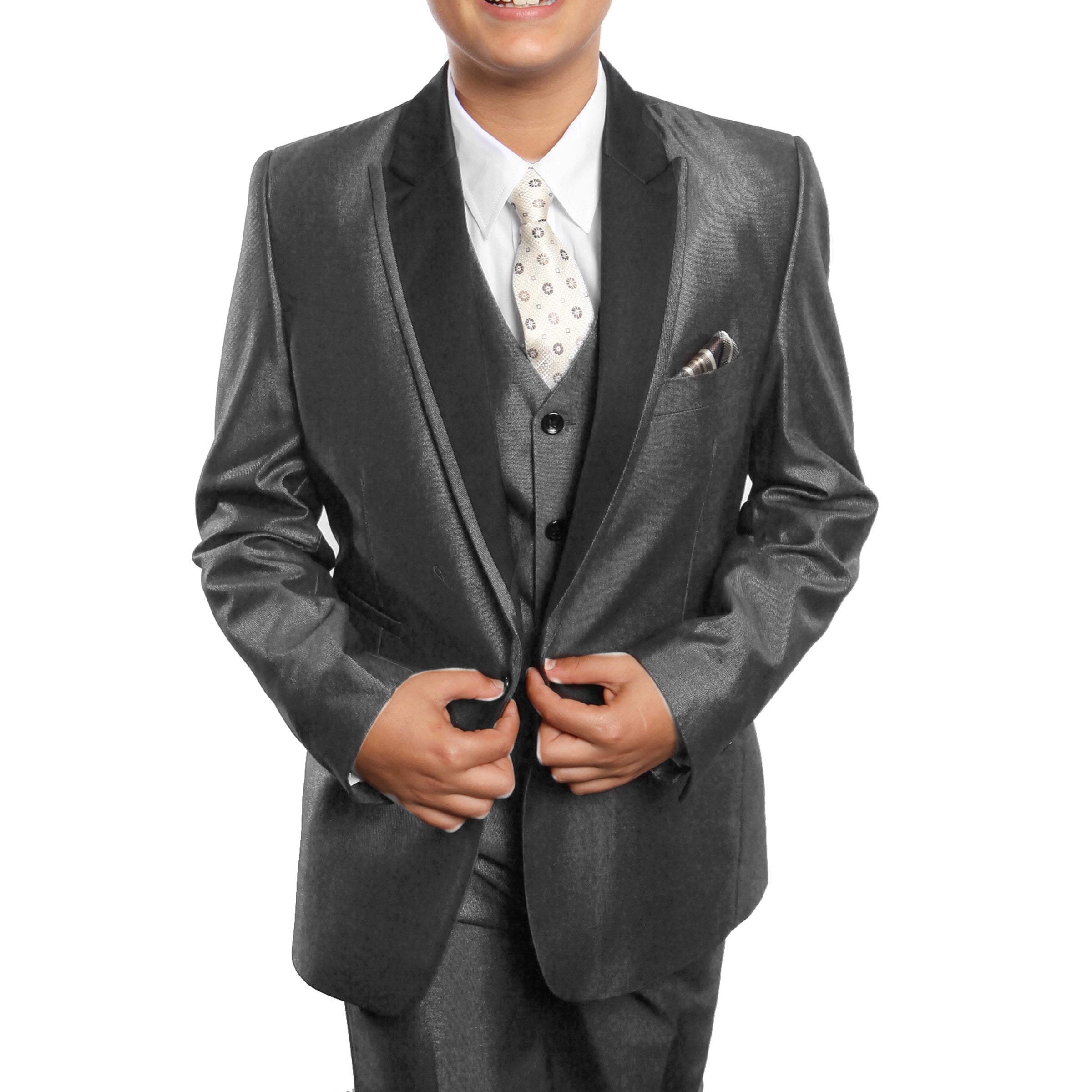 Tazio Grey Formal Suits For Boys