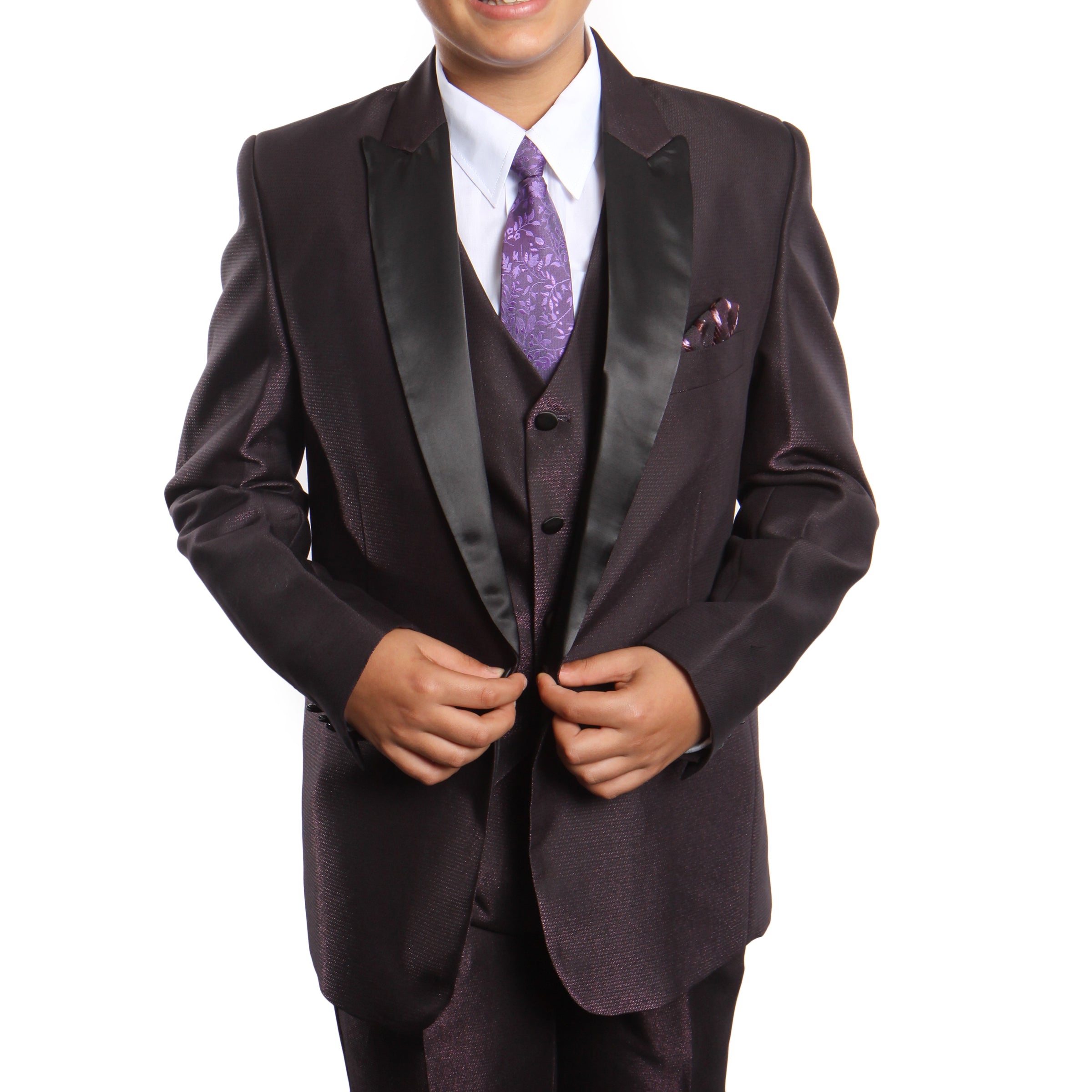 Tazio Plum Formal Suits For Boys