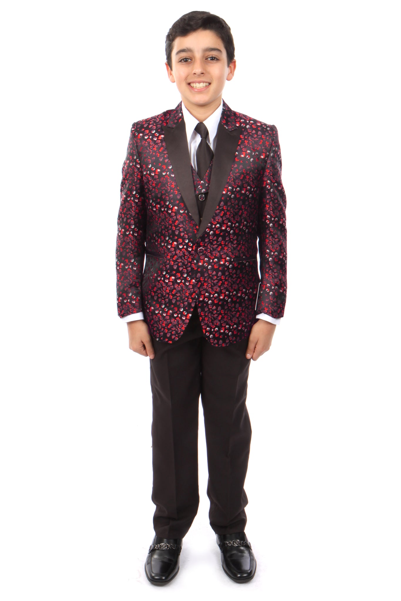 Tazio Red Formal Suits For Boys