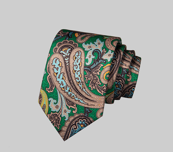 MULTI COLOR PAISLEY SILK TIE 2