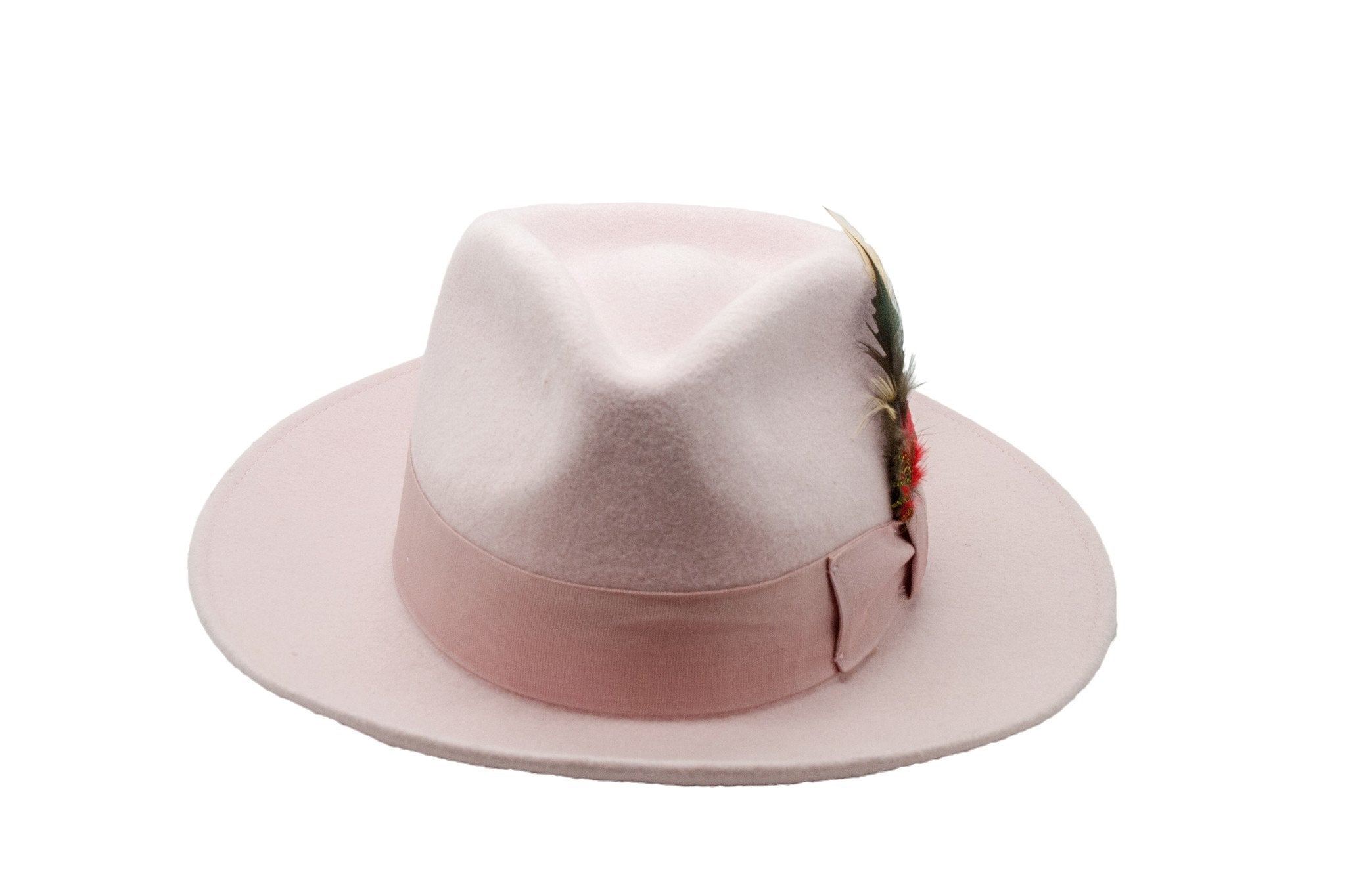 Premium Wool Light Pink Fedora Hat - Ferrecci USA 