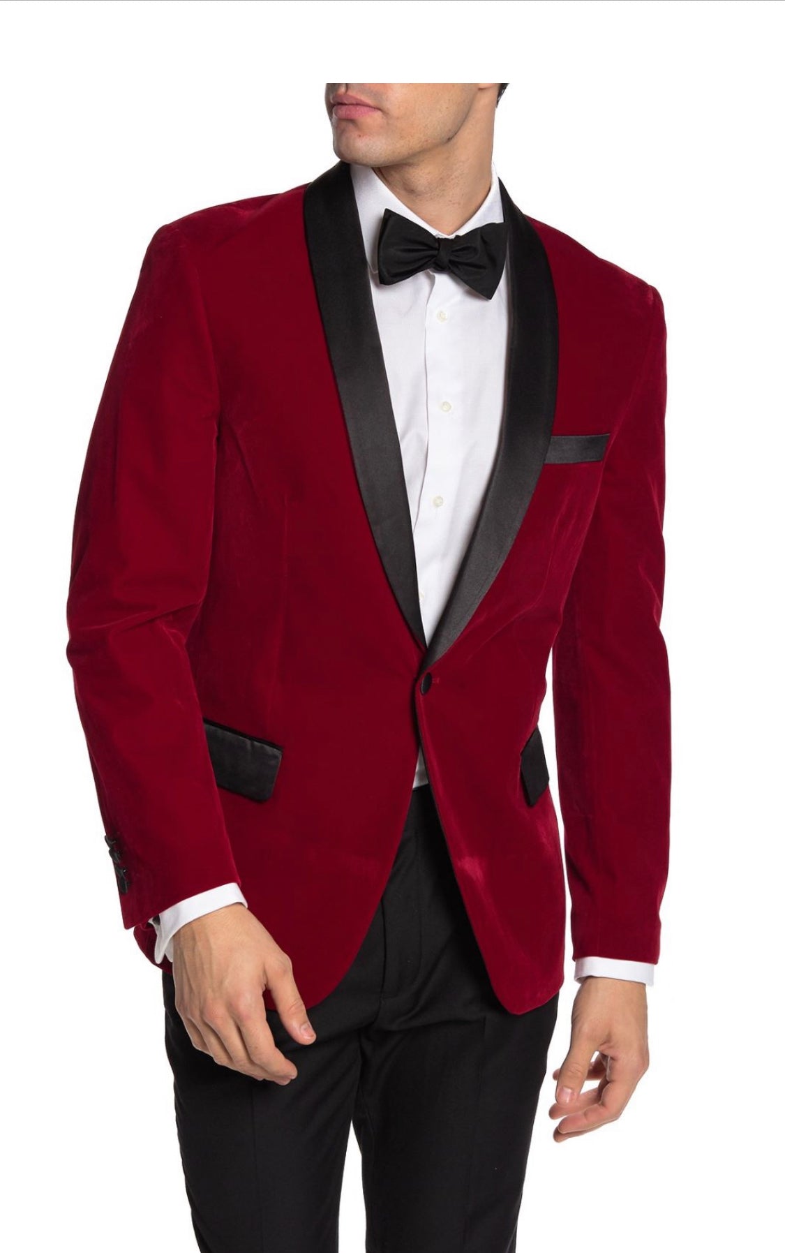 Mens Red Velvet Dinner Jacket