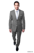 Lt Grey Notch Lapel Slim Fit 2-PC Suits For All Ocassions M085S-05